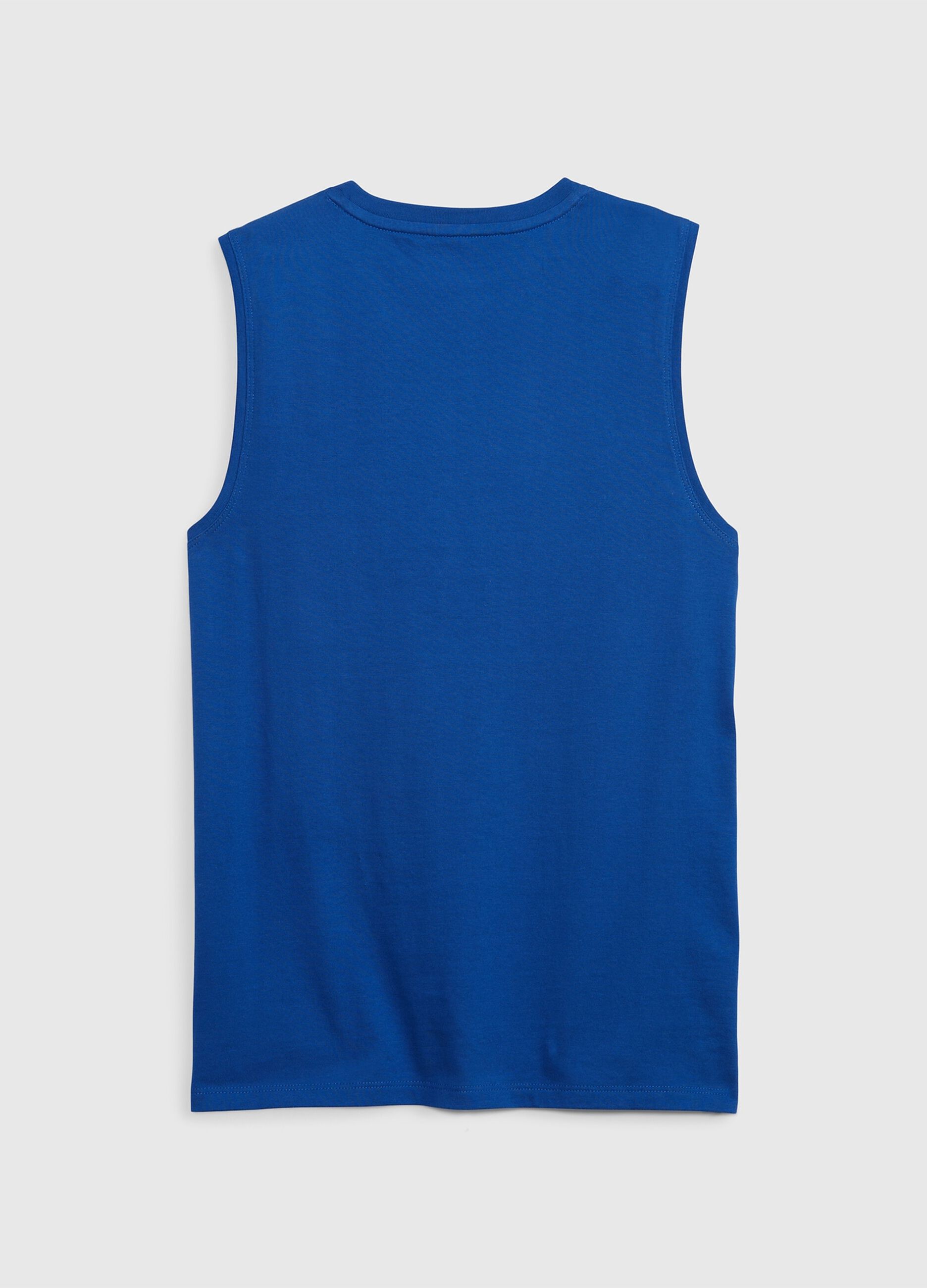 Cotton tank top with lettering print_2
