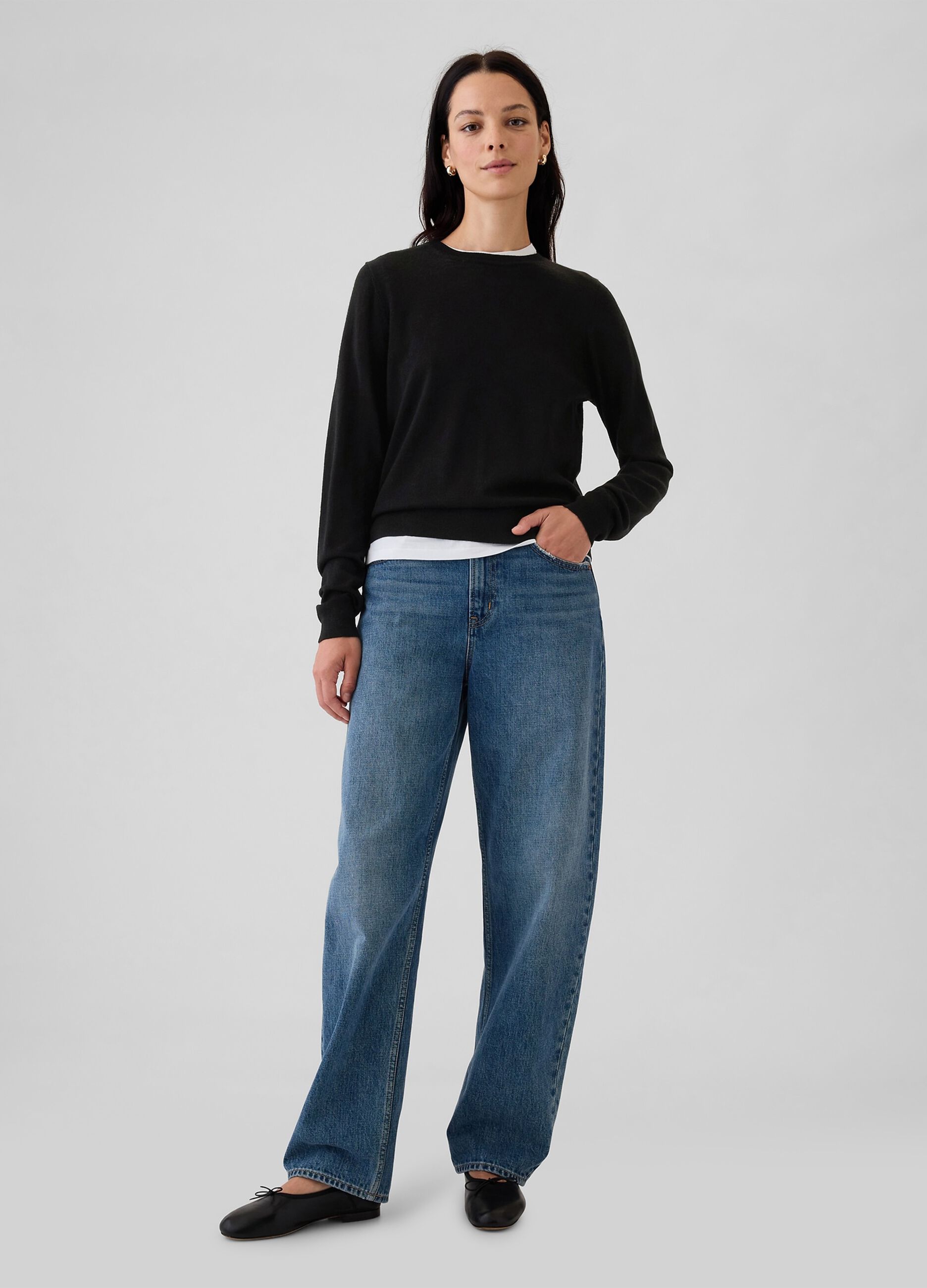 Merino wool pullover with round neck_1