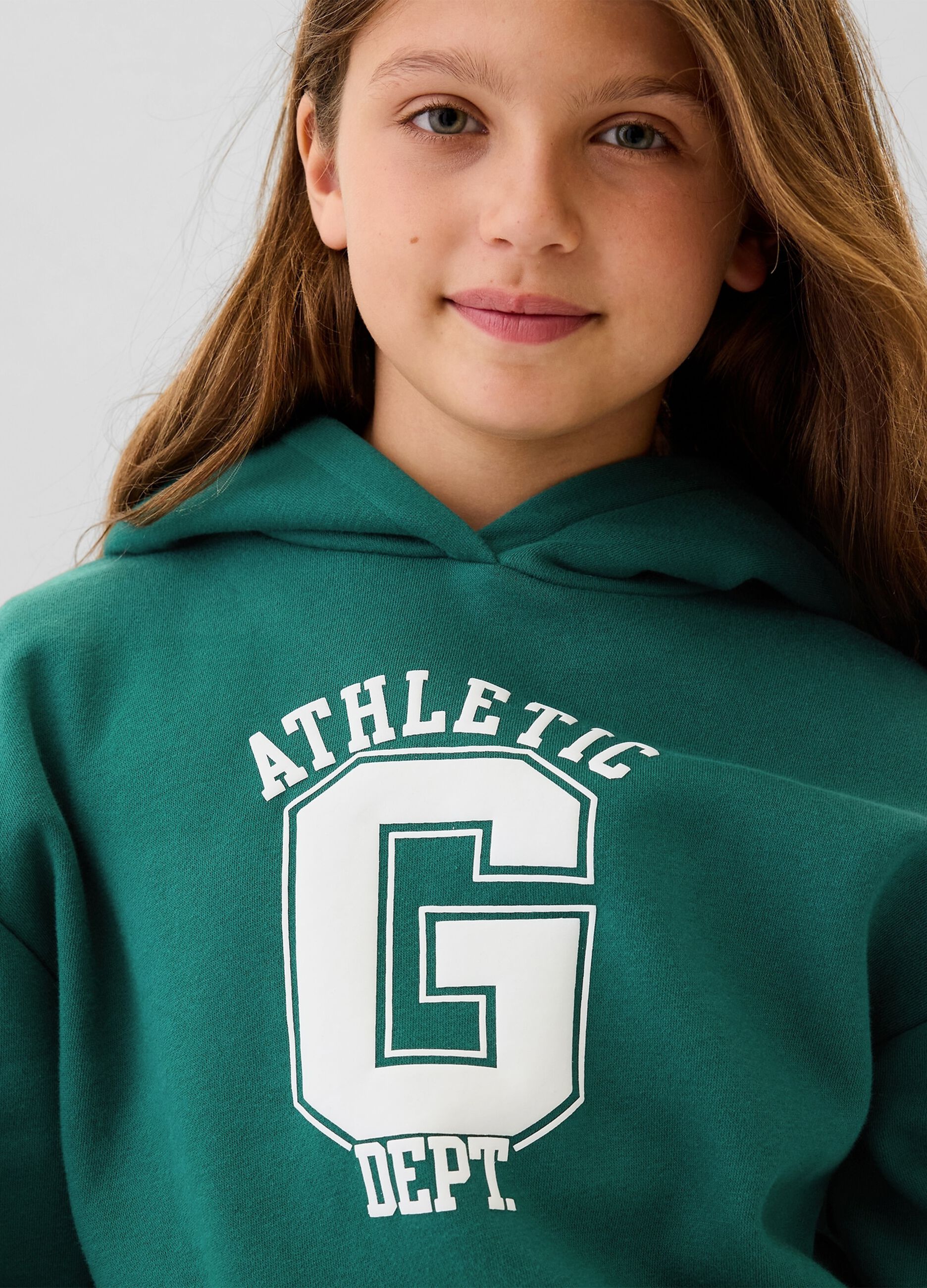 Felpa con cappuccio stampa logo Athletics_1