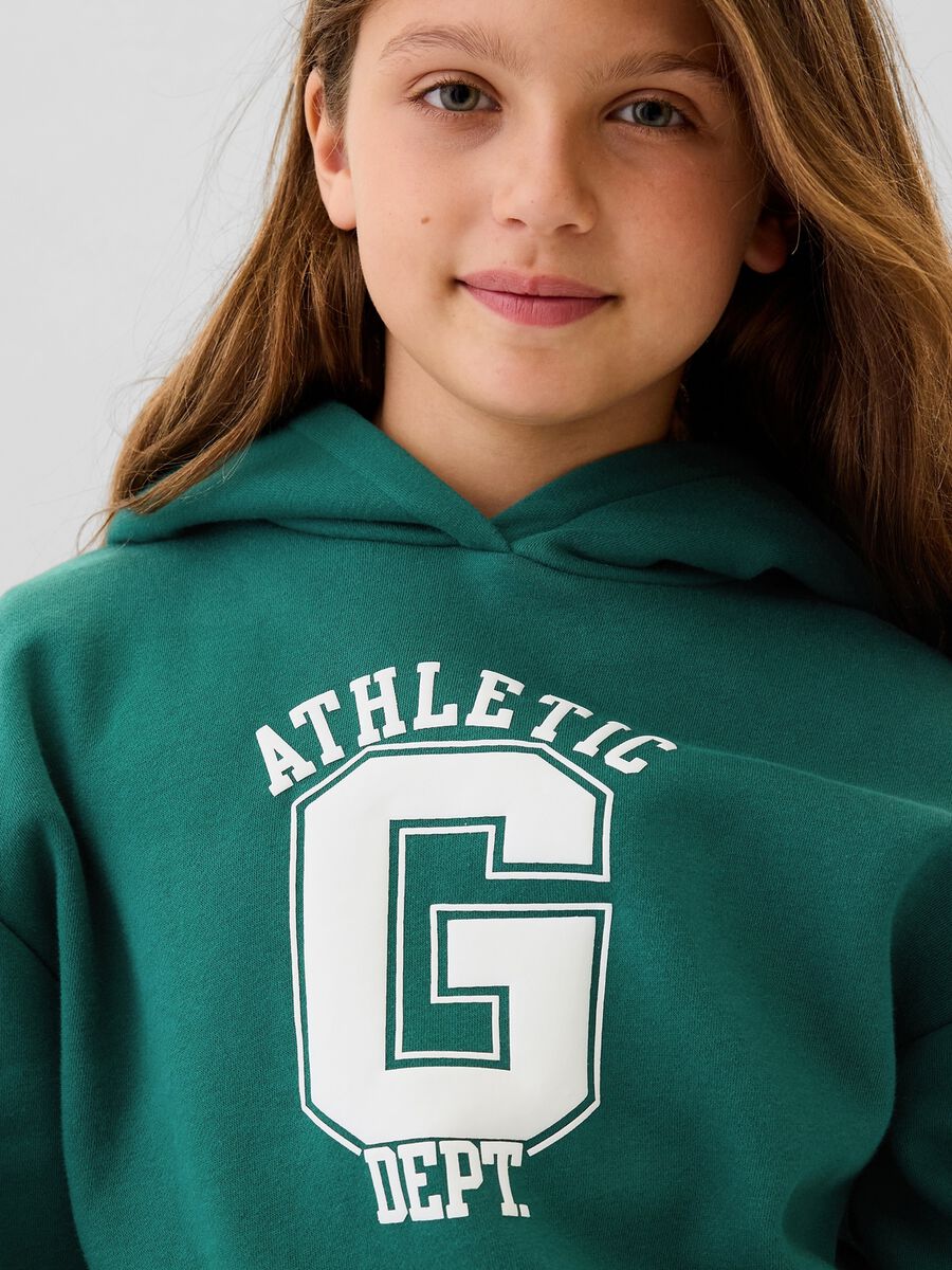 Felpa con cappuccio stampa logo Athletics Bambina_1