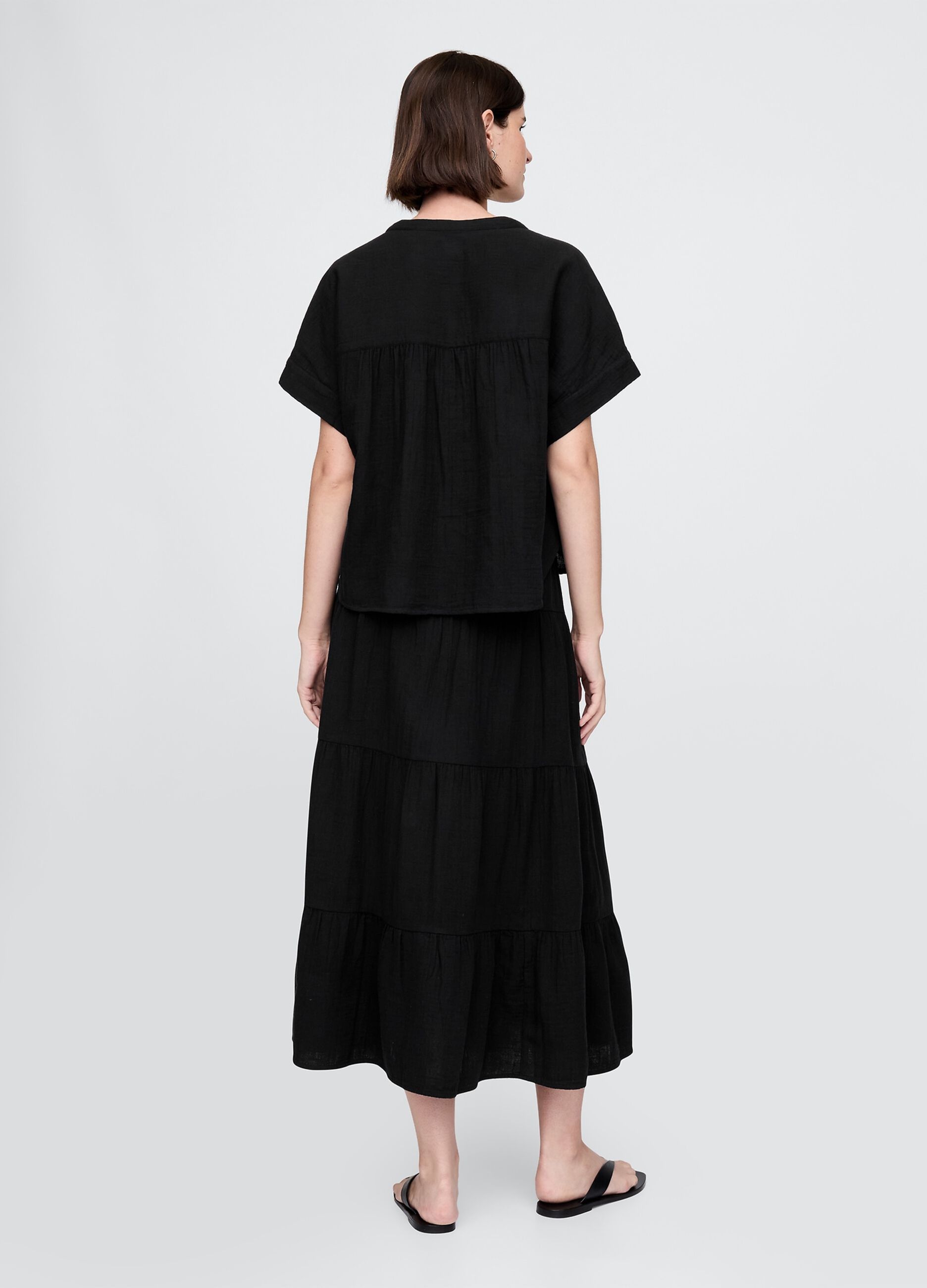 Completo estivo nero con top e gonna lunga_2