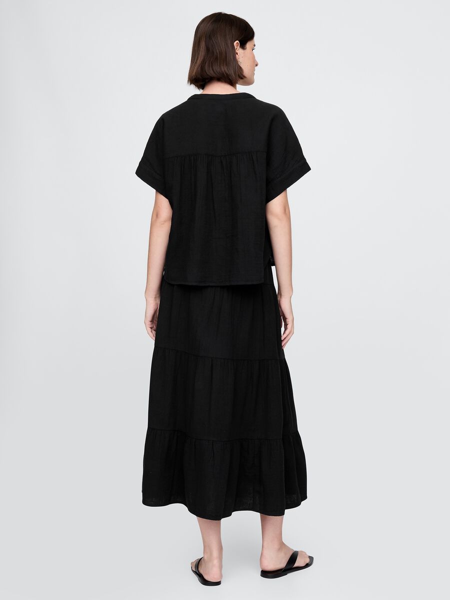 Completo estivo nero con top e gonna lunga Donna_2