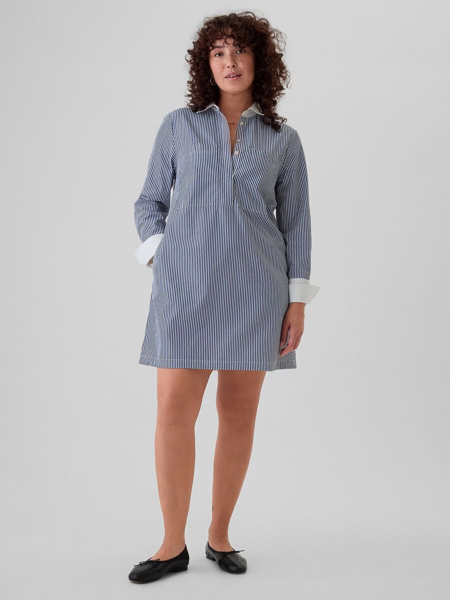 Vestito corto chemisier a righe Donna_4