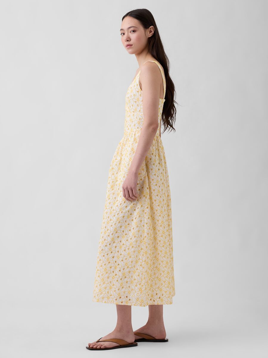 Abito midi in puro cotone con stampa floreale Donna_2