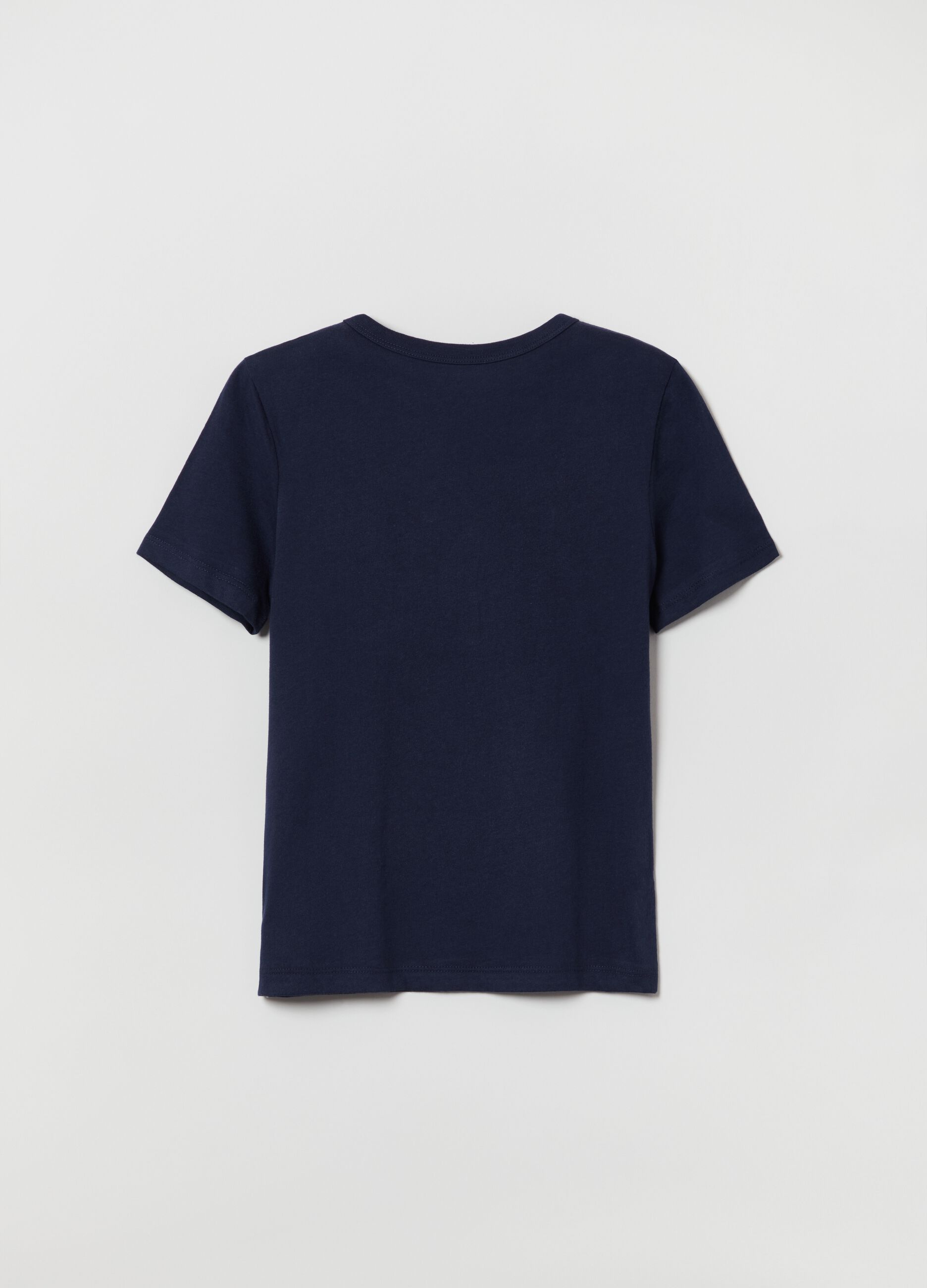 T-shirt girocollo con stampa logo_1