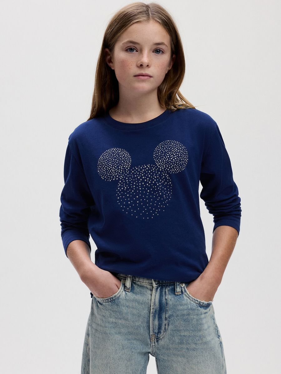Long-sleeved T-shirt with Disney print and diamantés Girl_0
