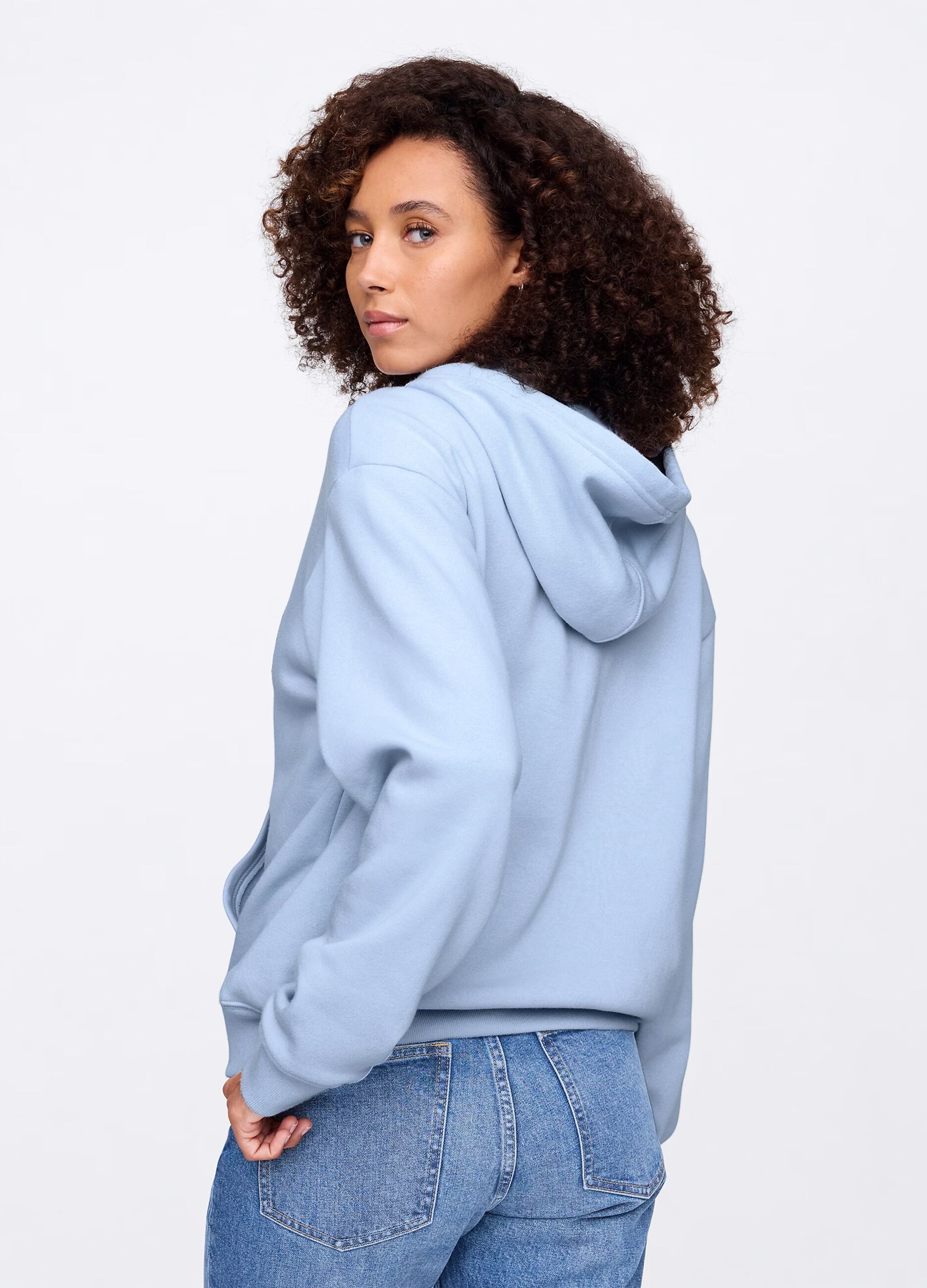 Full-zip con cappuccio azzurra con logo_2