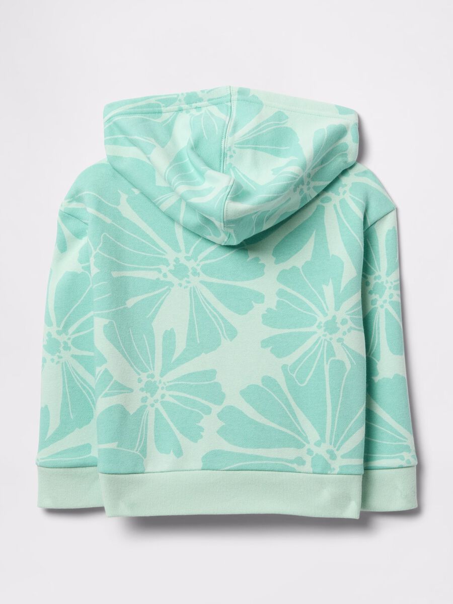 Felpa con zip intera floreale Bimba_1