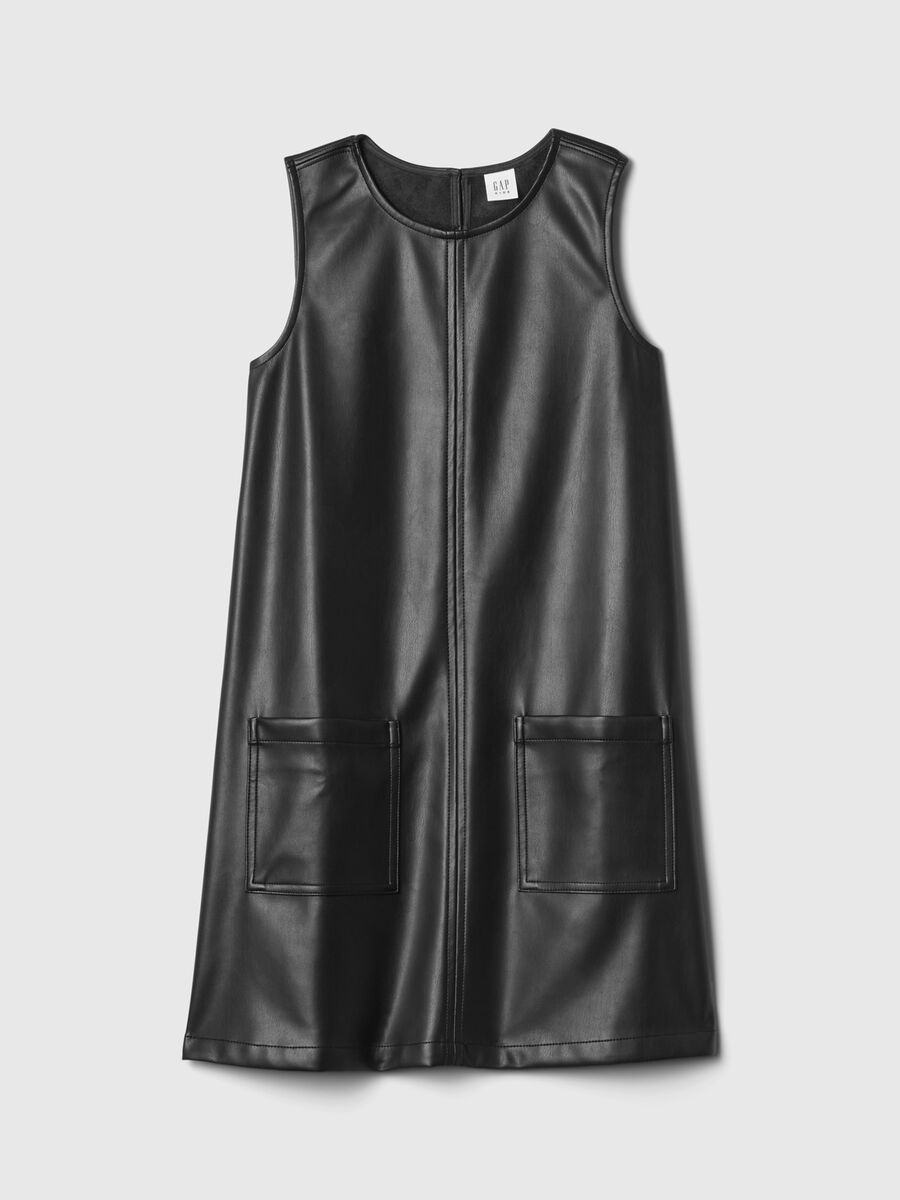 Vestito corto smanicato effetto lucido Bambina_3