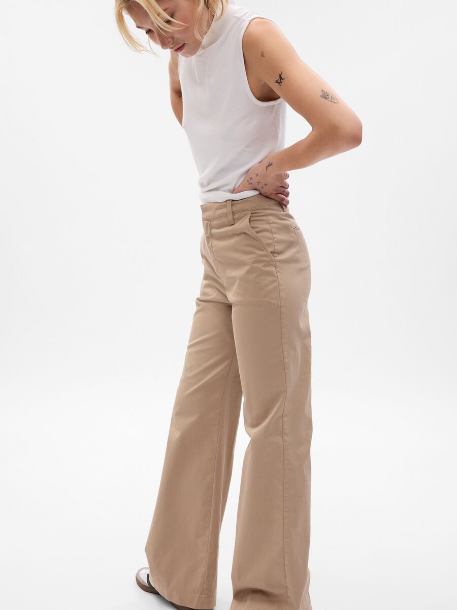 Flare-fit high-rise trousers Woman_2
