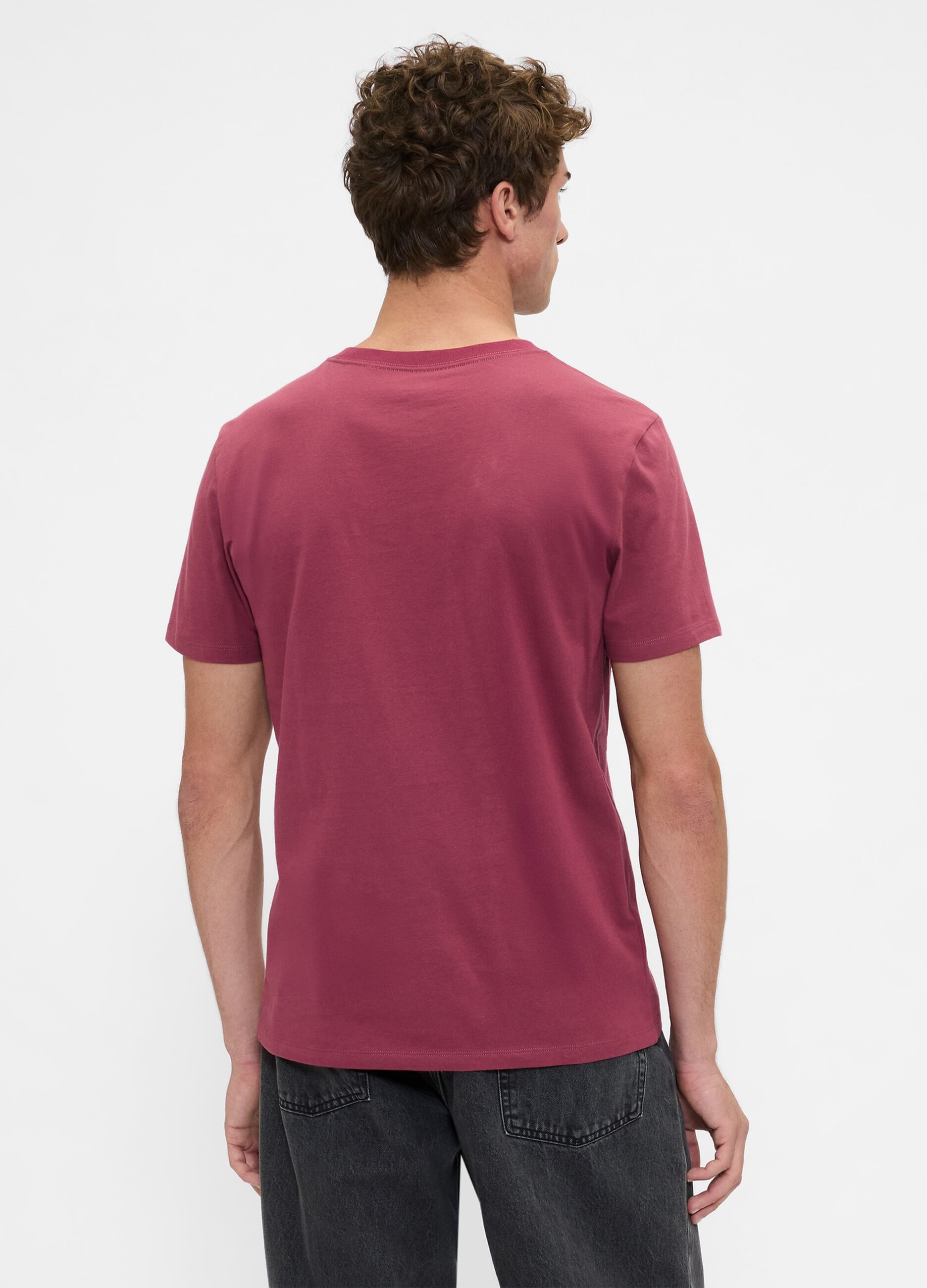 T-shirt rosa in cotone con logo_1