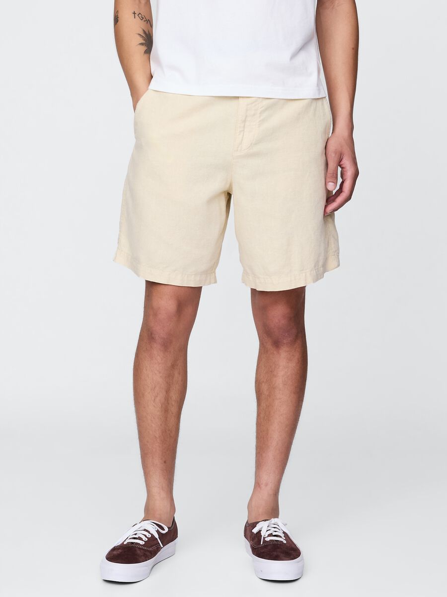 Shorts beige in misto lino e cotone Gap Uomo_1
