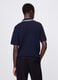Openwork polo shirt in blue cotton_2