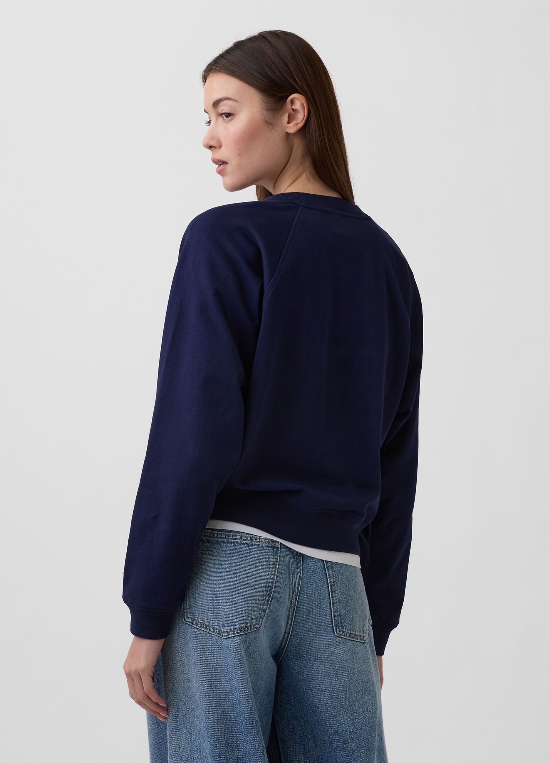Felpa girocollo in misto cotone con logo GAP