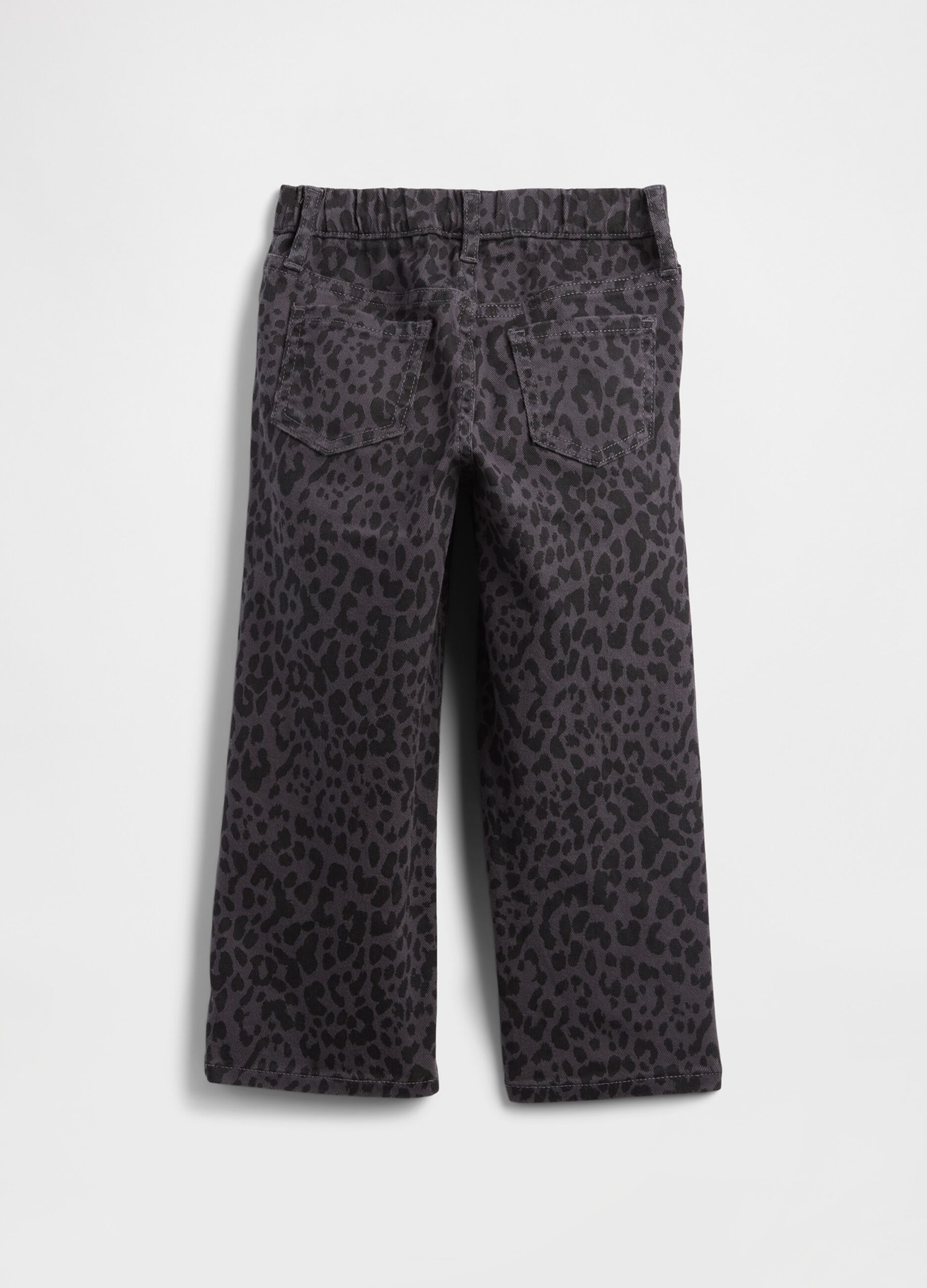 Gray Wide Leg Denim Trousers