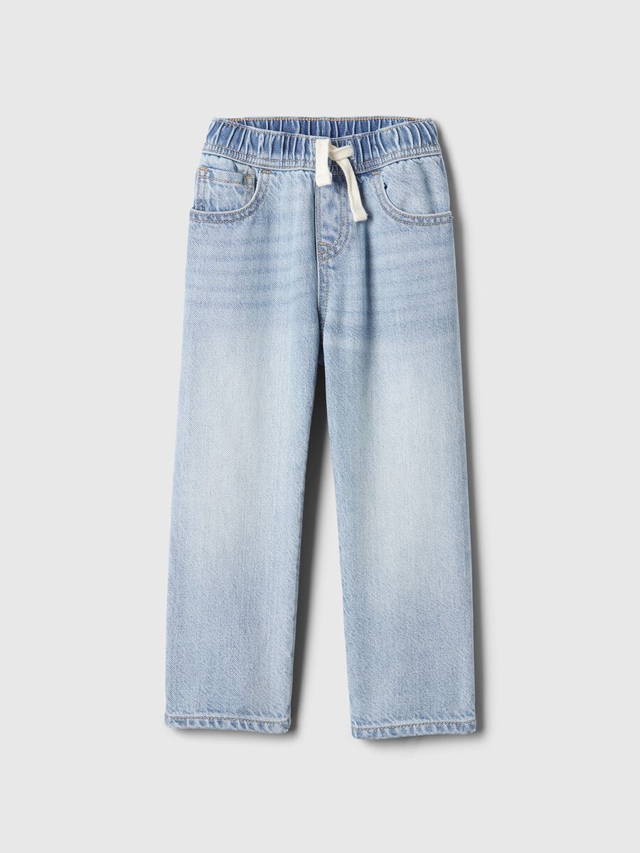 Jeans baggy fit cinque tasche con coulisse Bimbo_0