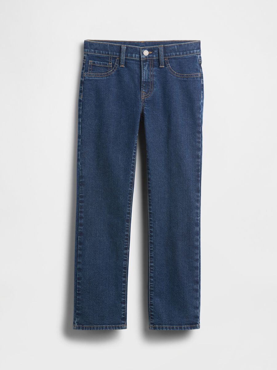 Children's straight jeans in stretchy blue denim cotton, regular fit Boy_3