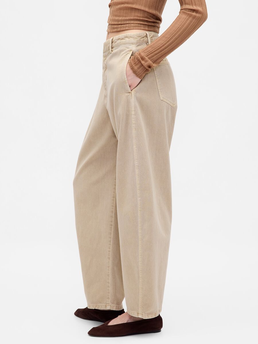 Beige Cotton Trousers Woman_3