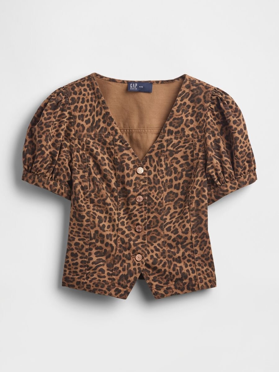 Camicia con stampa leopardata Donna_5