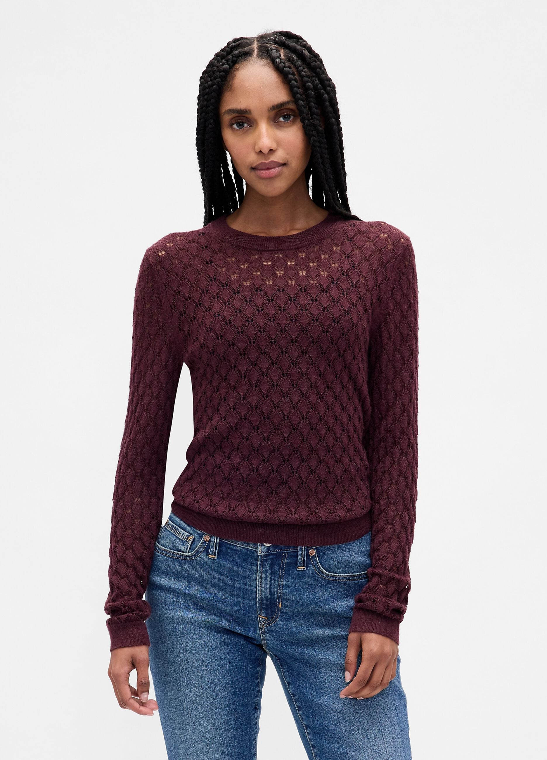 Purple Textured Sweater
