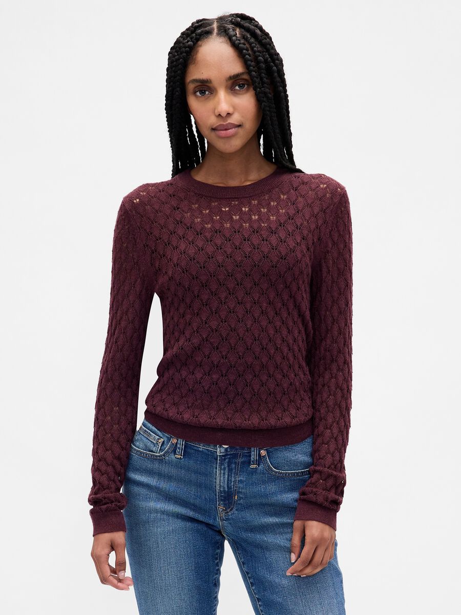 Purple Textured Sweater Woman_0