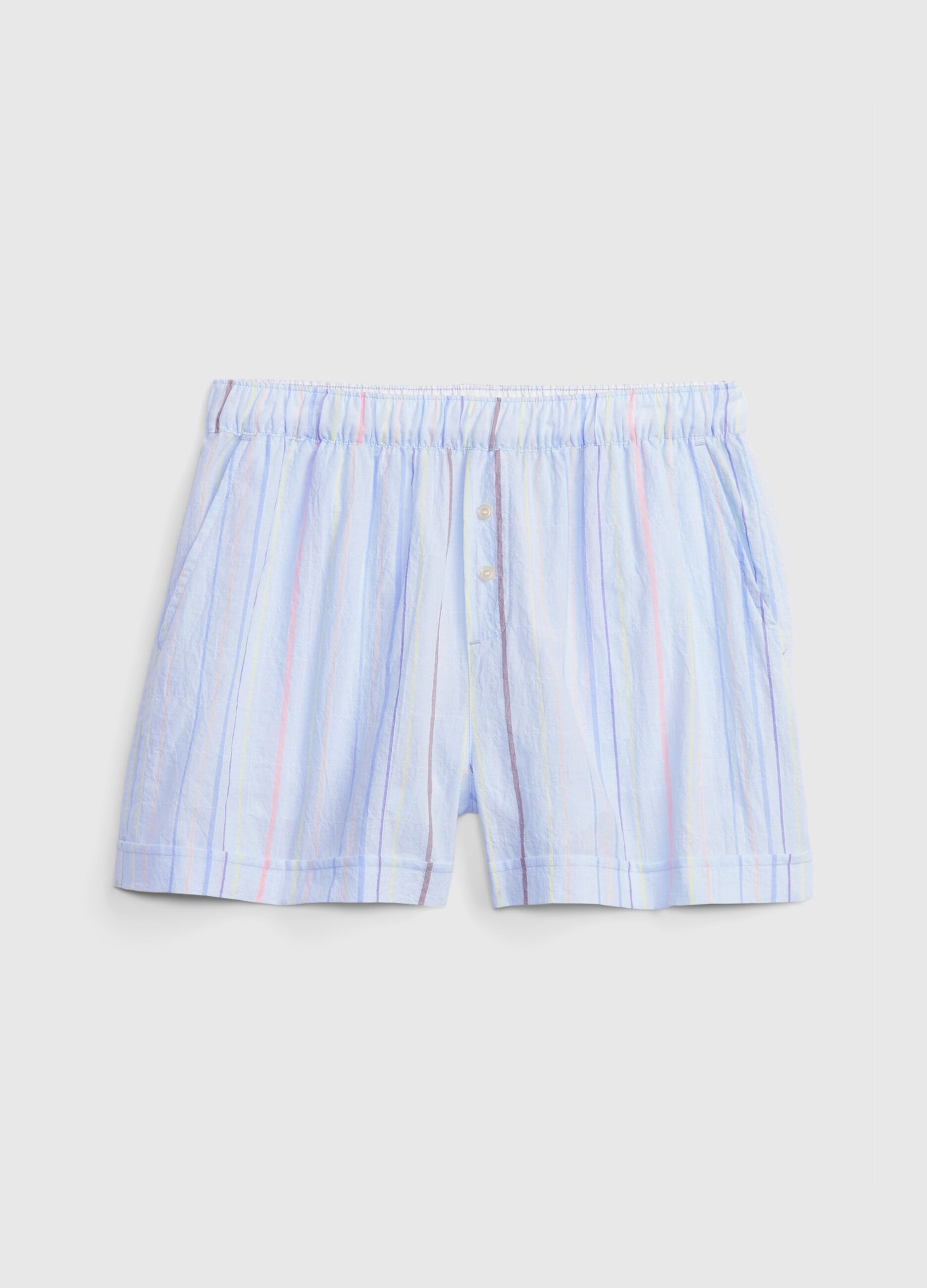 Multicoloured striped pyjama shorts_3