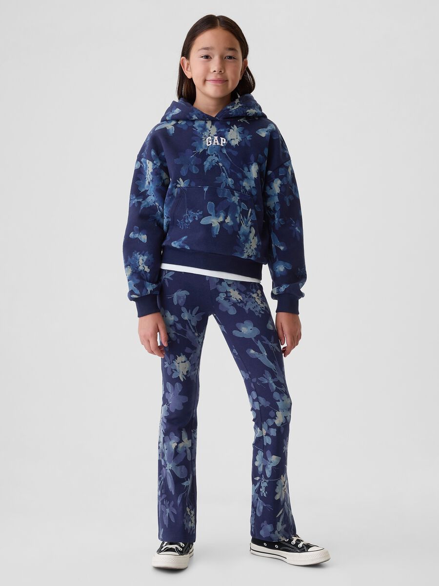 Floral crop sweatshirt with logo embroidery Girl_1