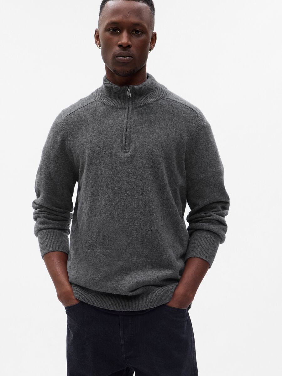 Pullover half-zip mock neck Uomo_0