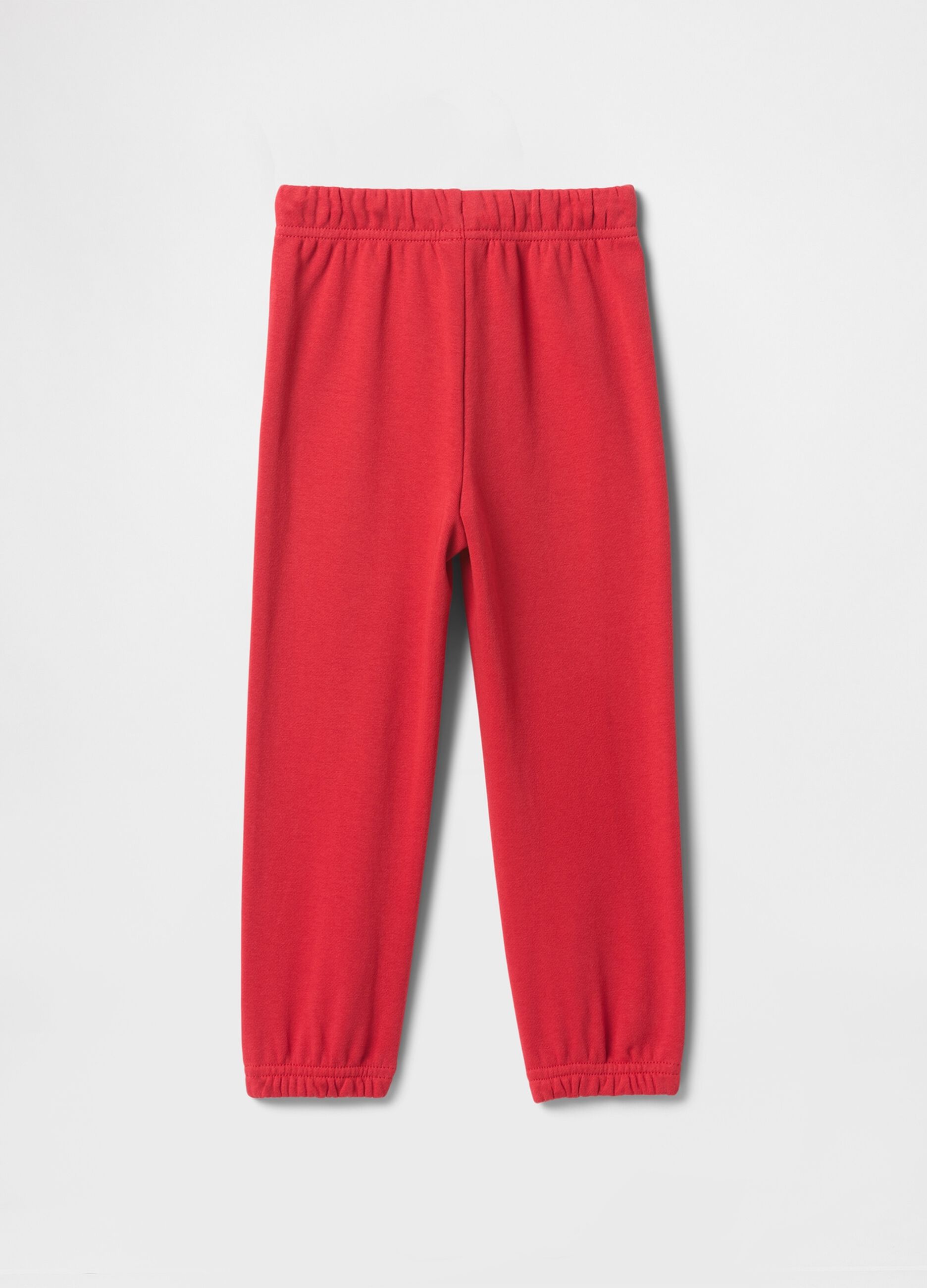 Pantaloni rossi con elastico in misto cotone_1