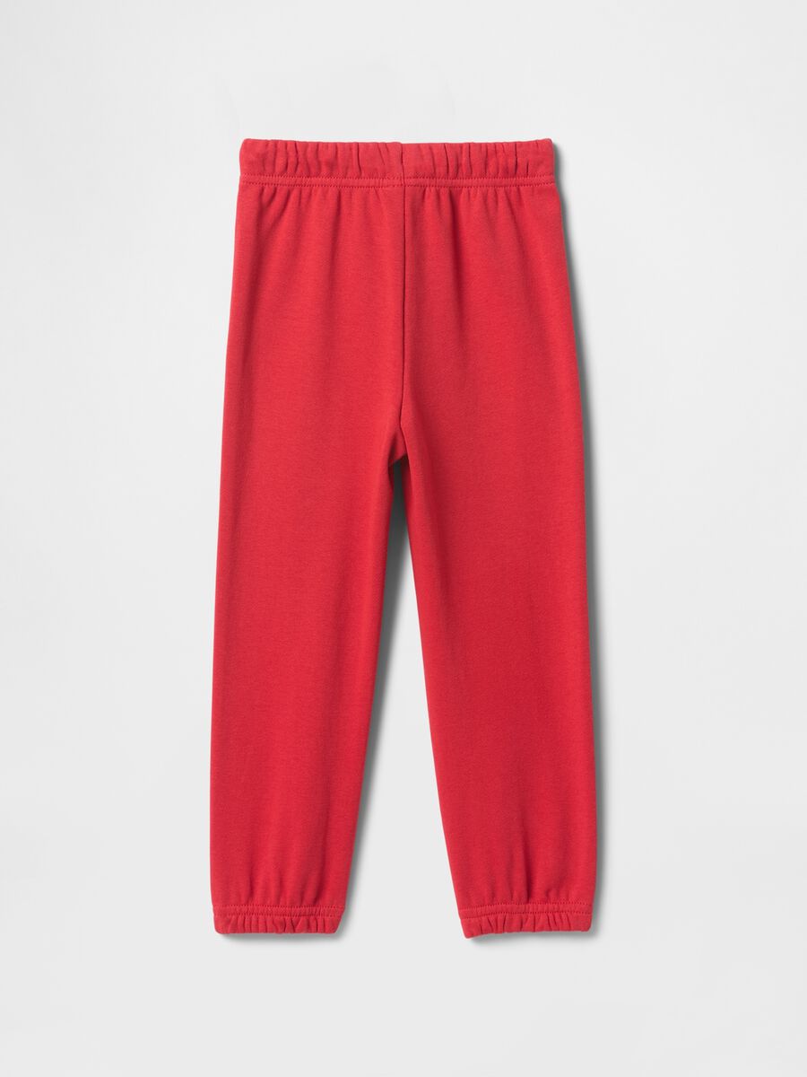 Red cotton blend trousers with elastic Baby Boy_1