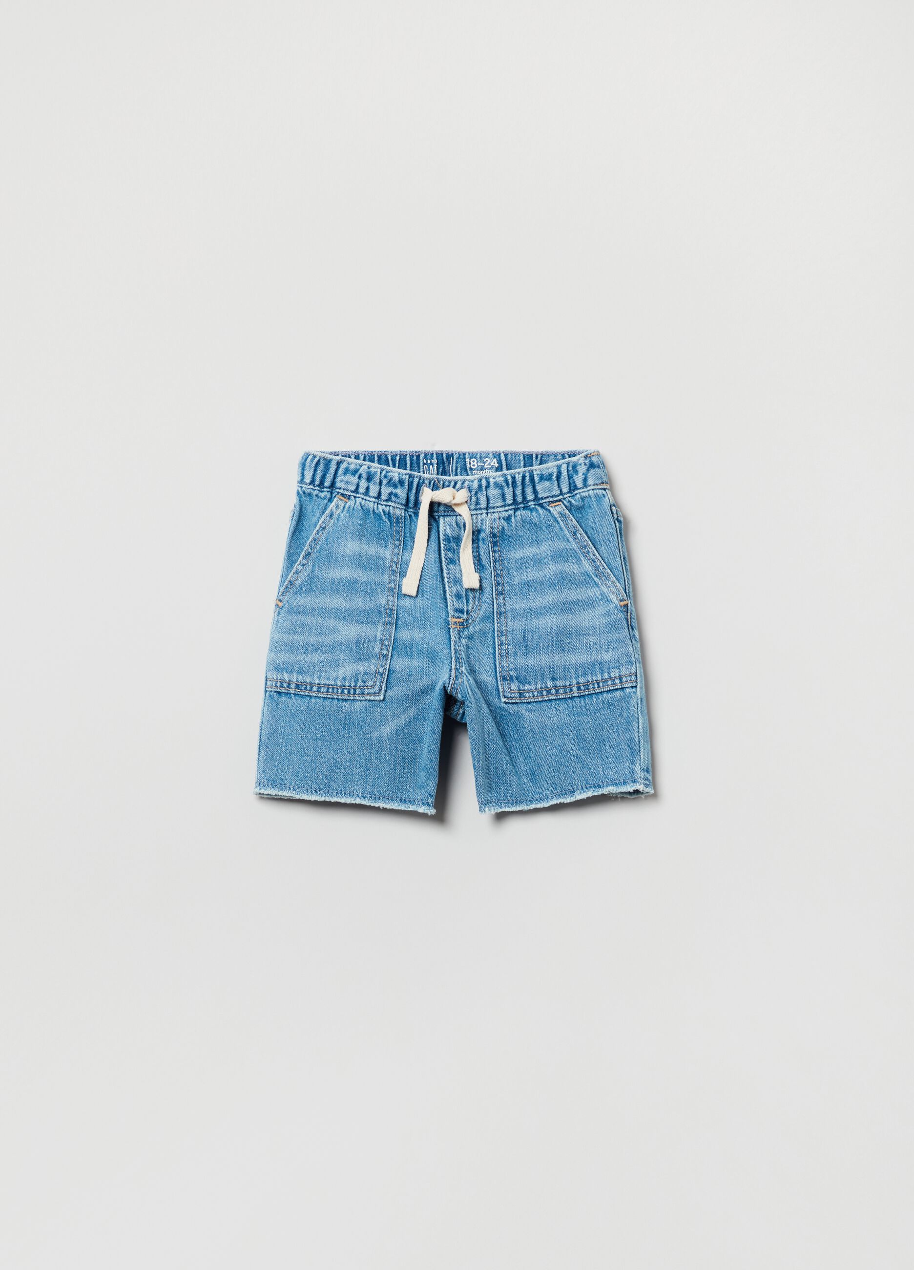 Shorts in denim con coulisse