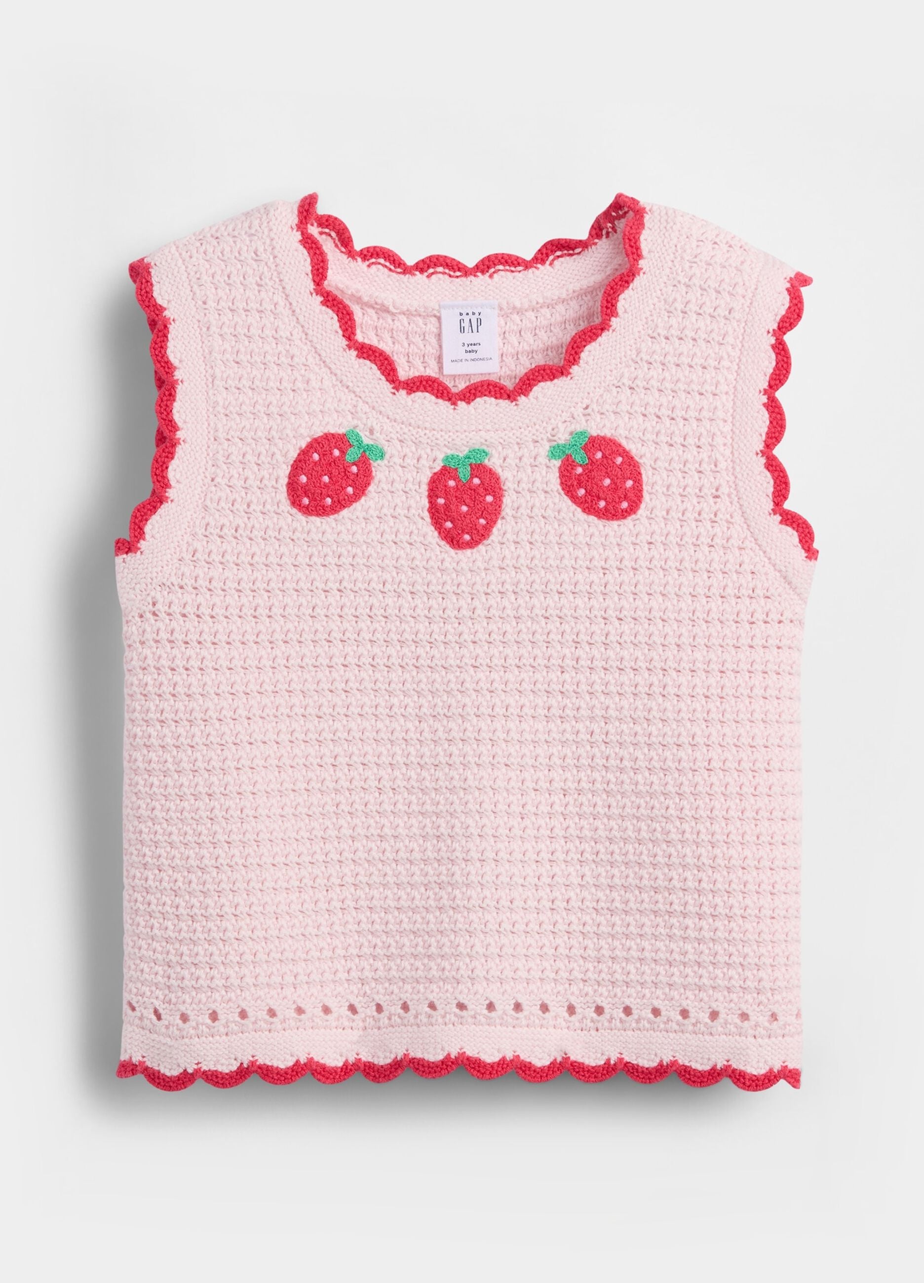Tank top in puro cotone con lavorazione crochet