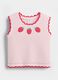 Tank top in puro cotone con lavorazione crochet_0