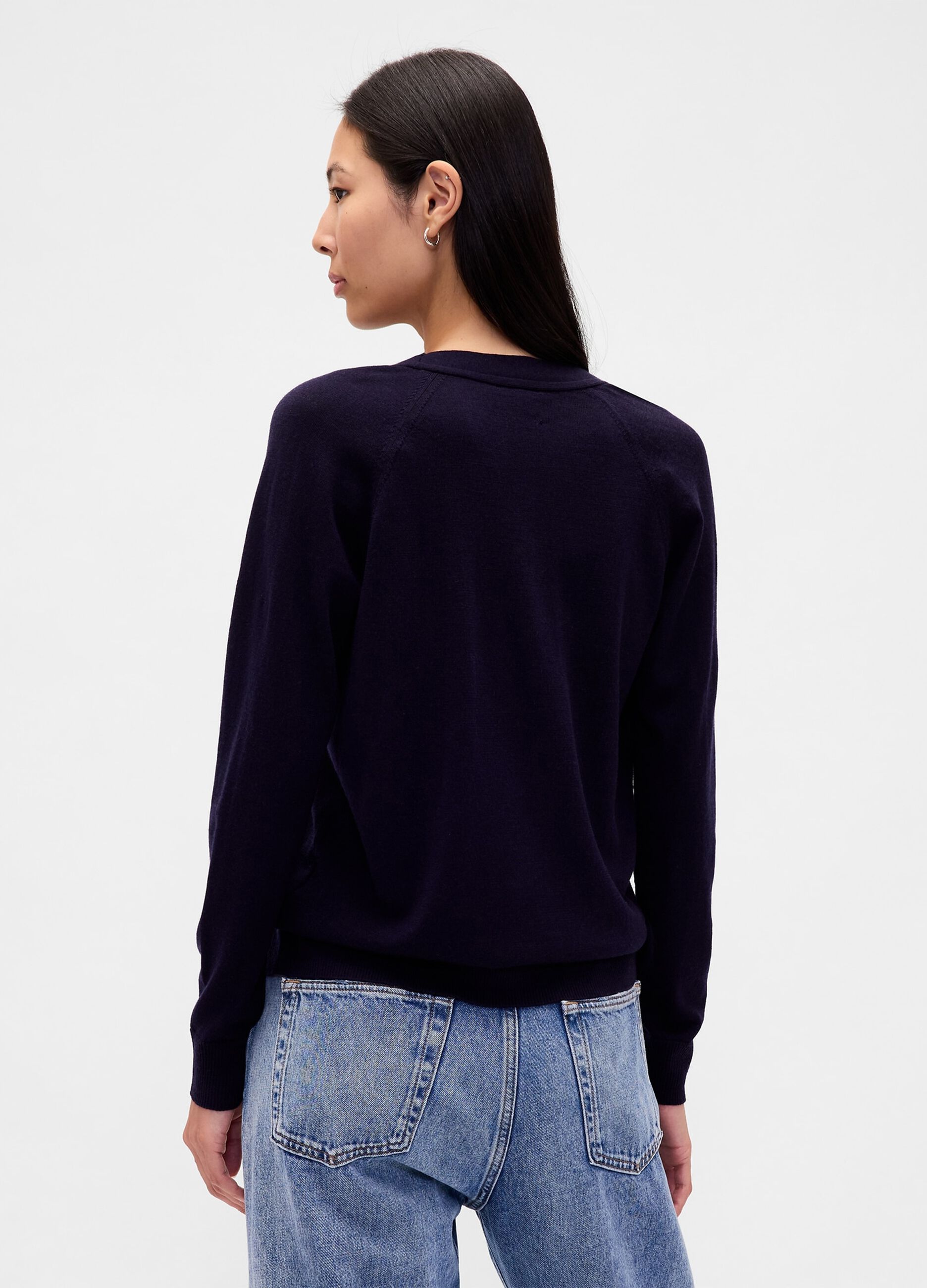 Black Pure Wool Cardigan_1