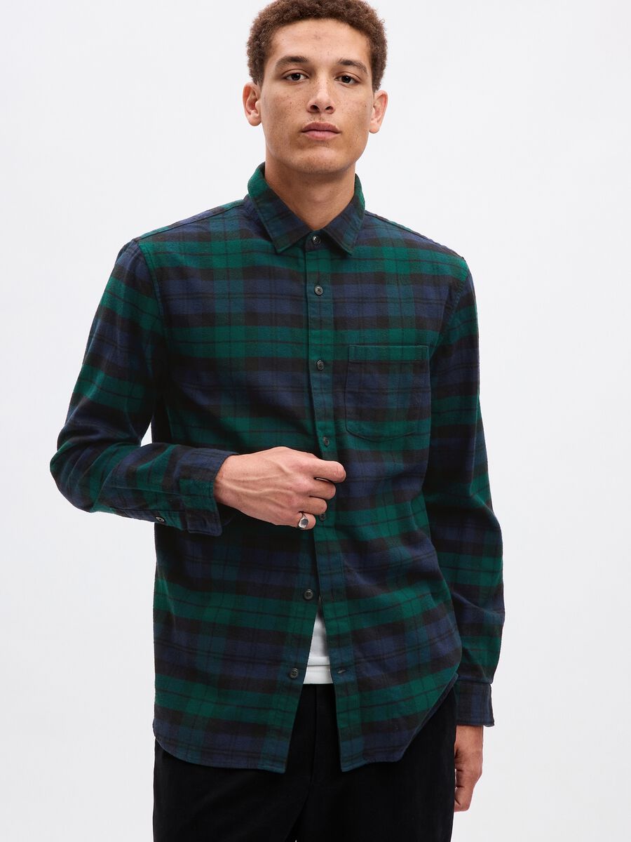 Regular-fit shirt in check flannel Man_0