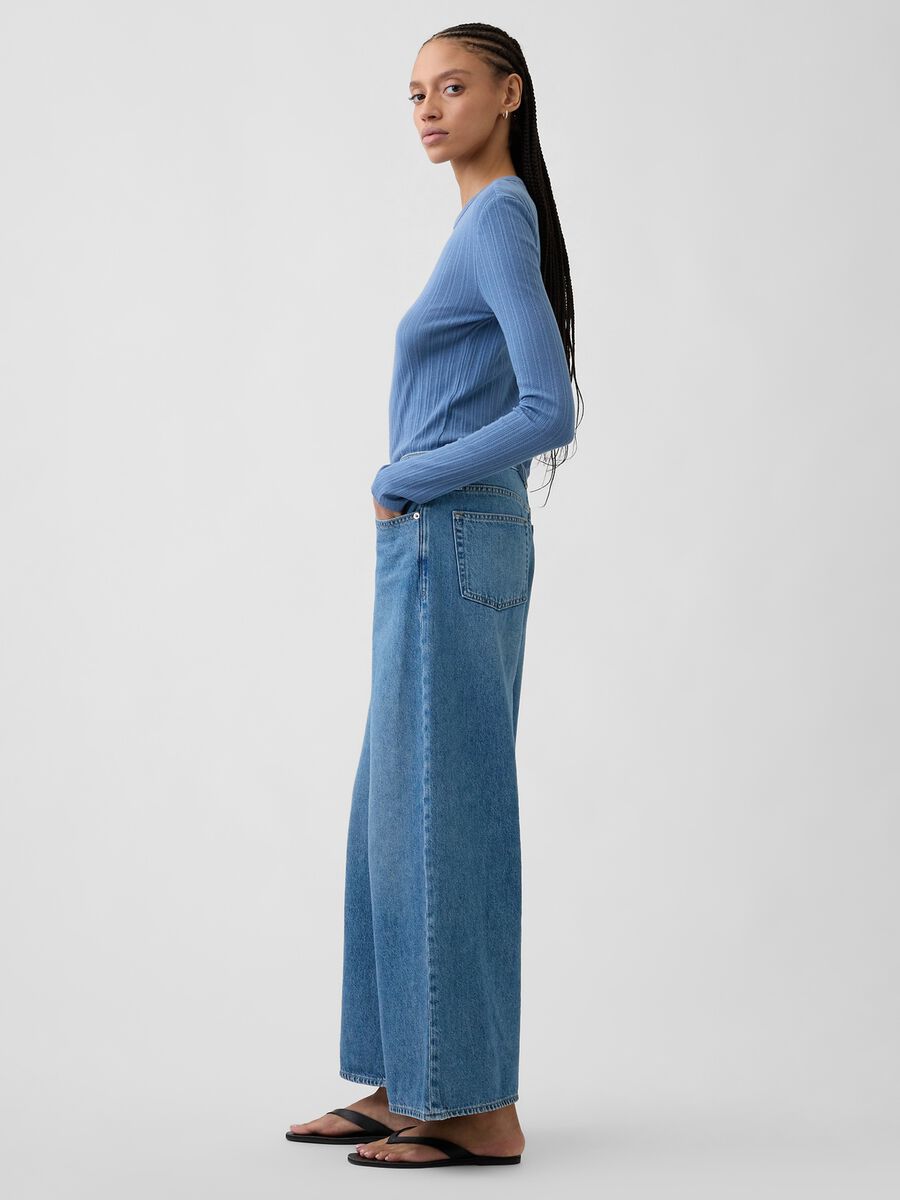 Jeans wide leg in puro cotone Donna_2