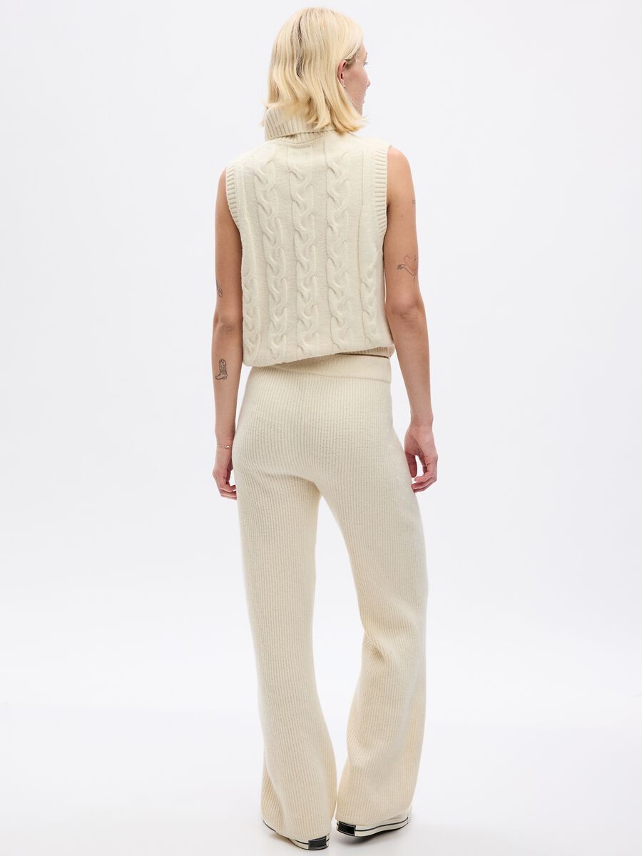 Pantaloni wide leg a coste inglesi Donna_1
