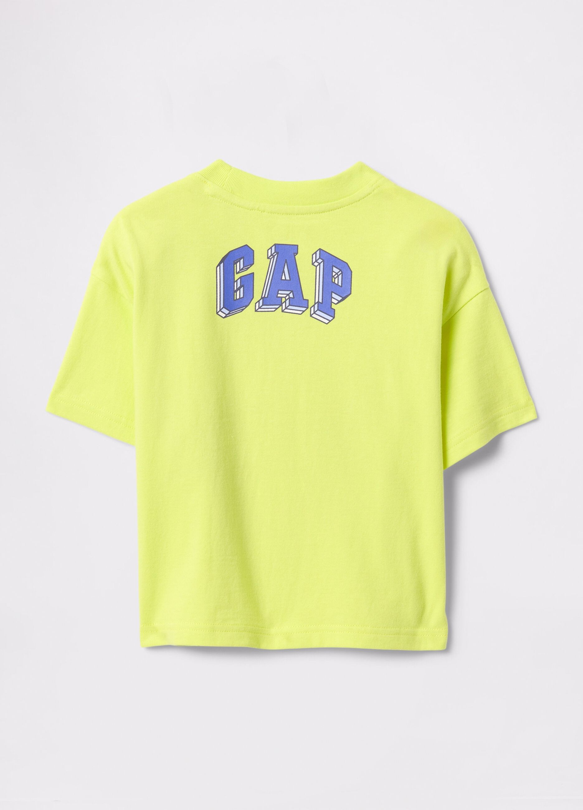 T-shirt gialla in cotone con stampa Batman_1