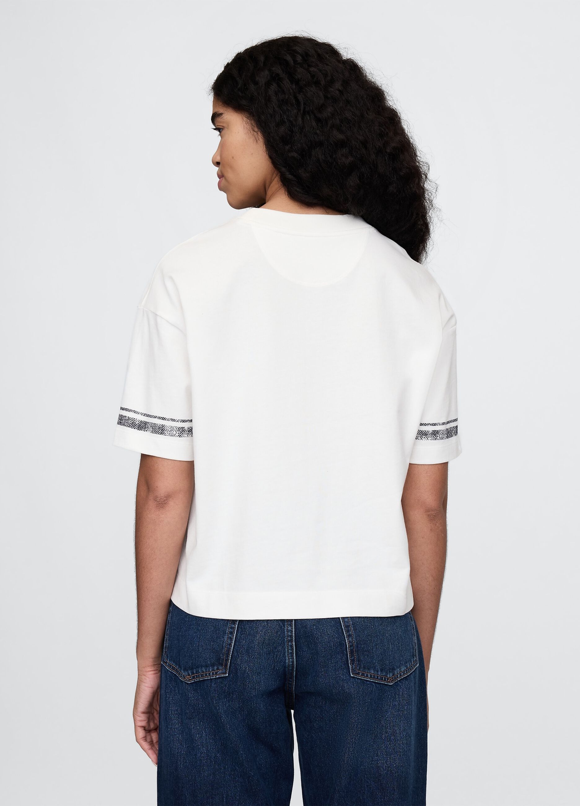 T-shirt corta in cotone bianco Gap_2