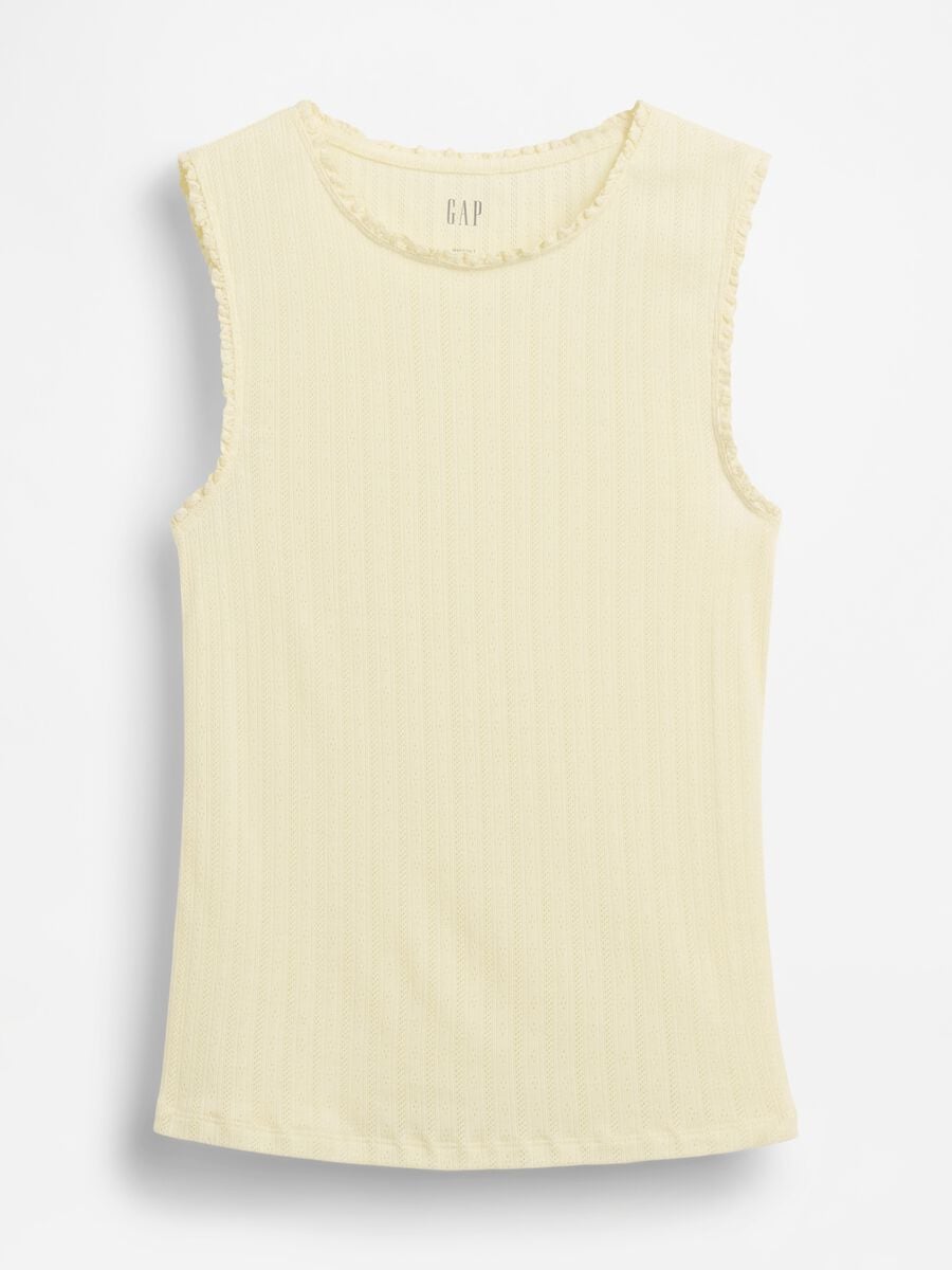 Tank top in misto cotone a costine Donna_3