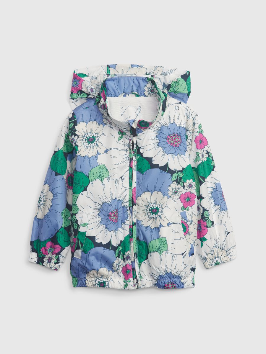 Windbreaker jacket with floral pattern Newborn Boy_0