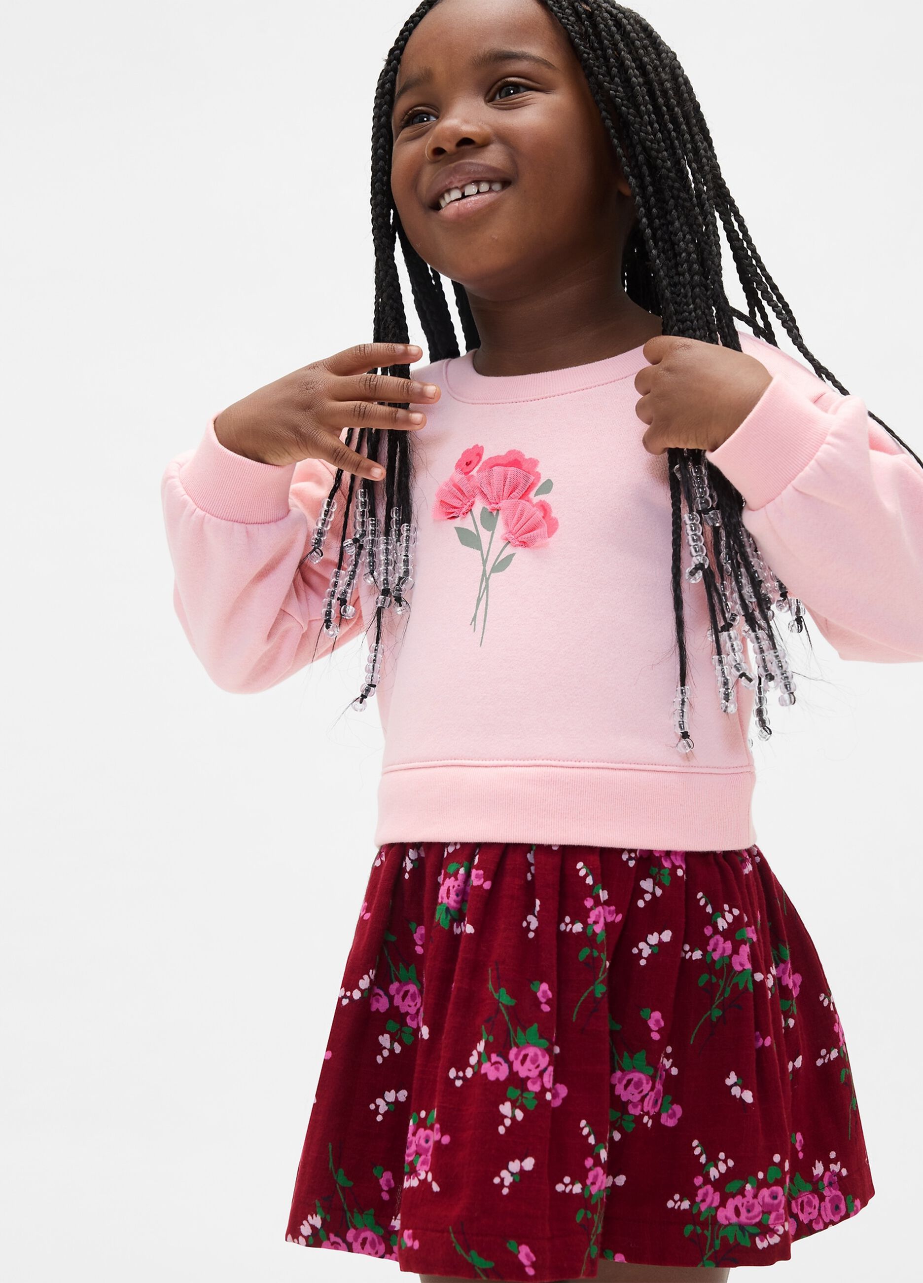 Vestito rosa in cotone per bambina