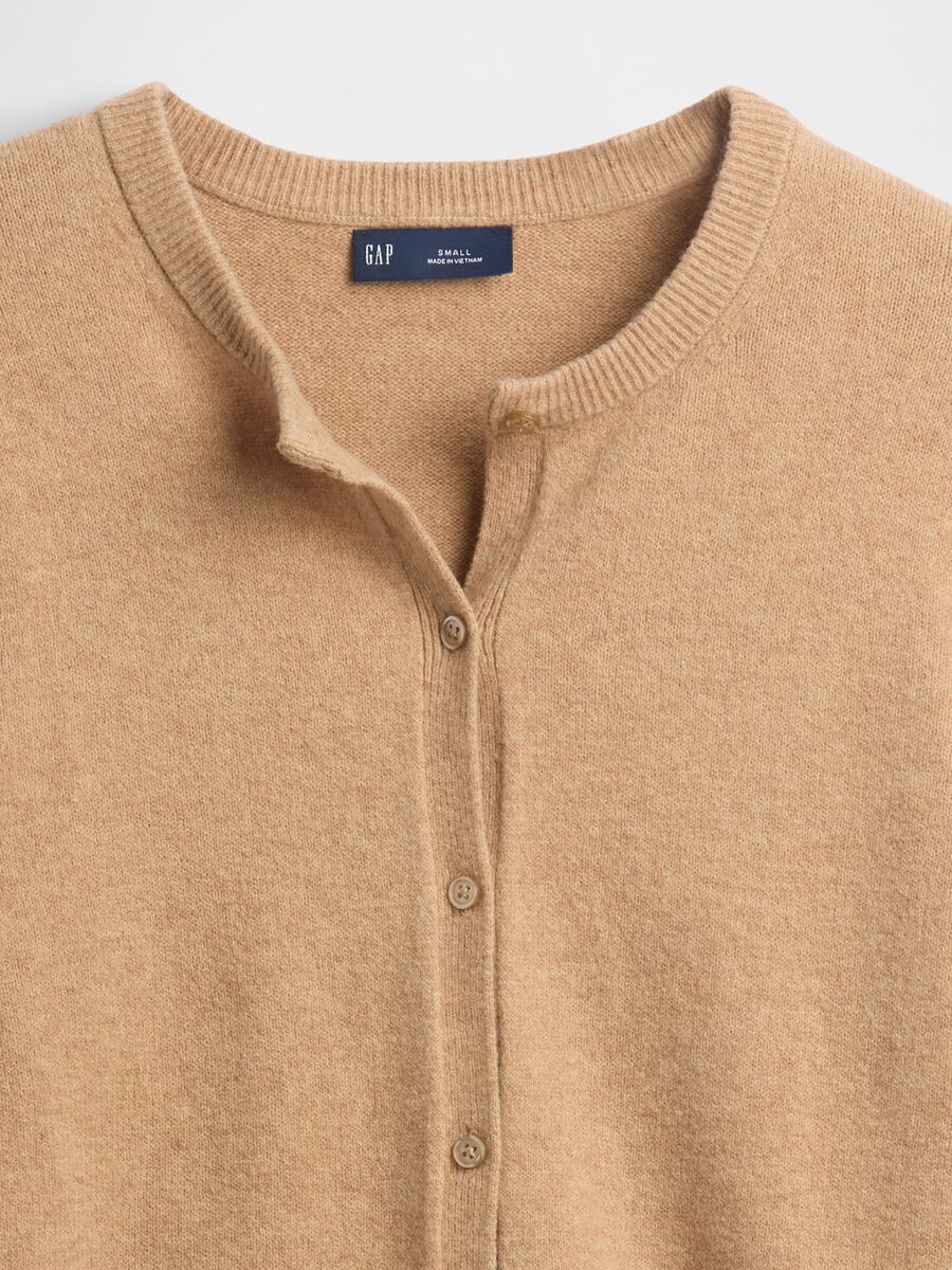 Cardigan beige in misto cotone Donna_4