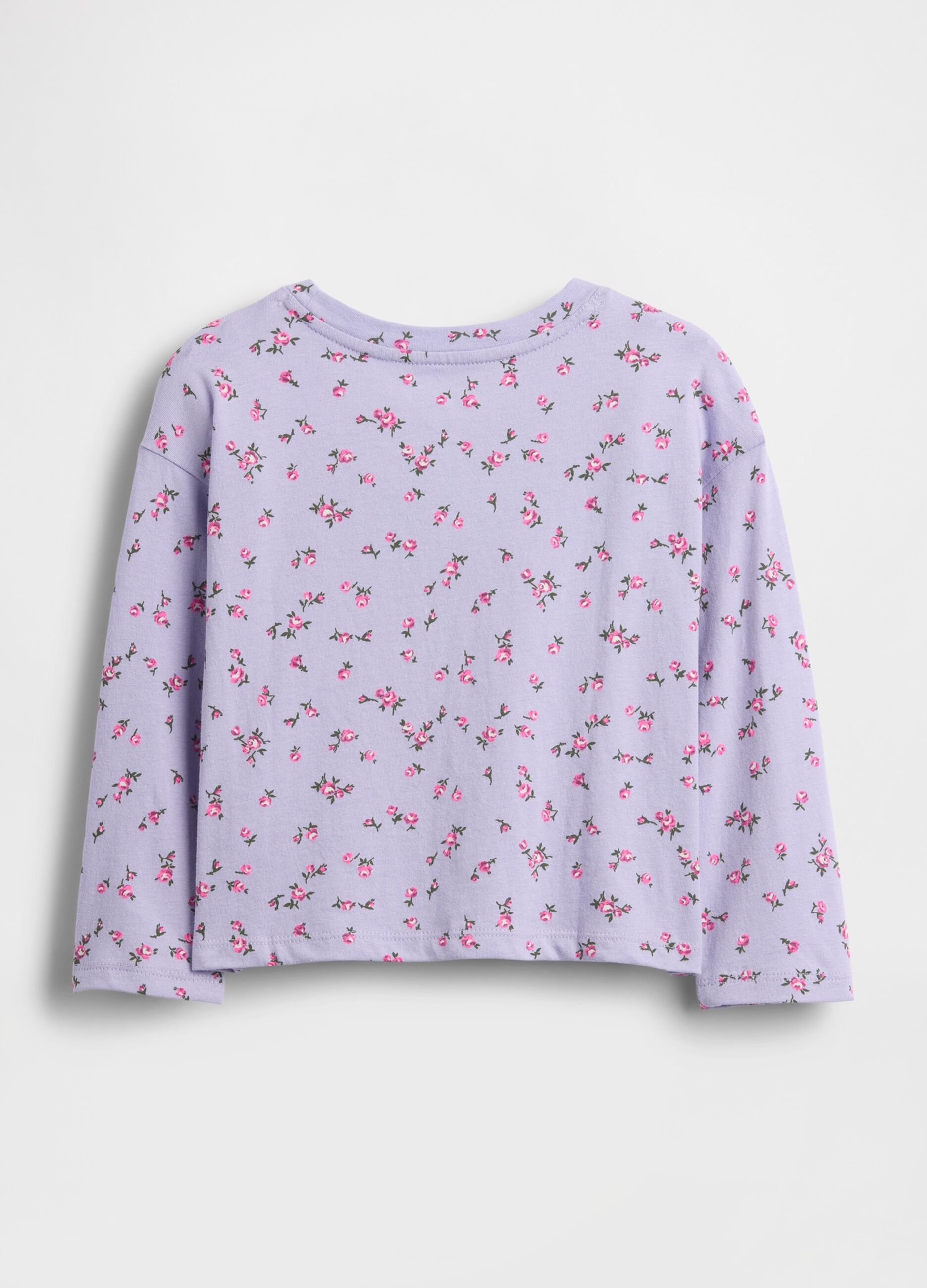 Purple cotton long-sleeve T-shirt for girls
