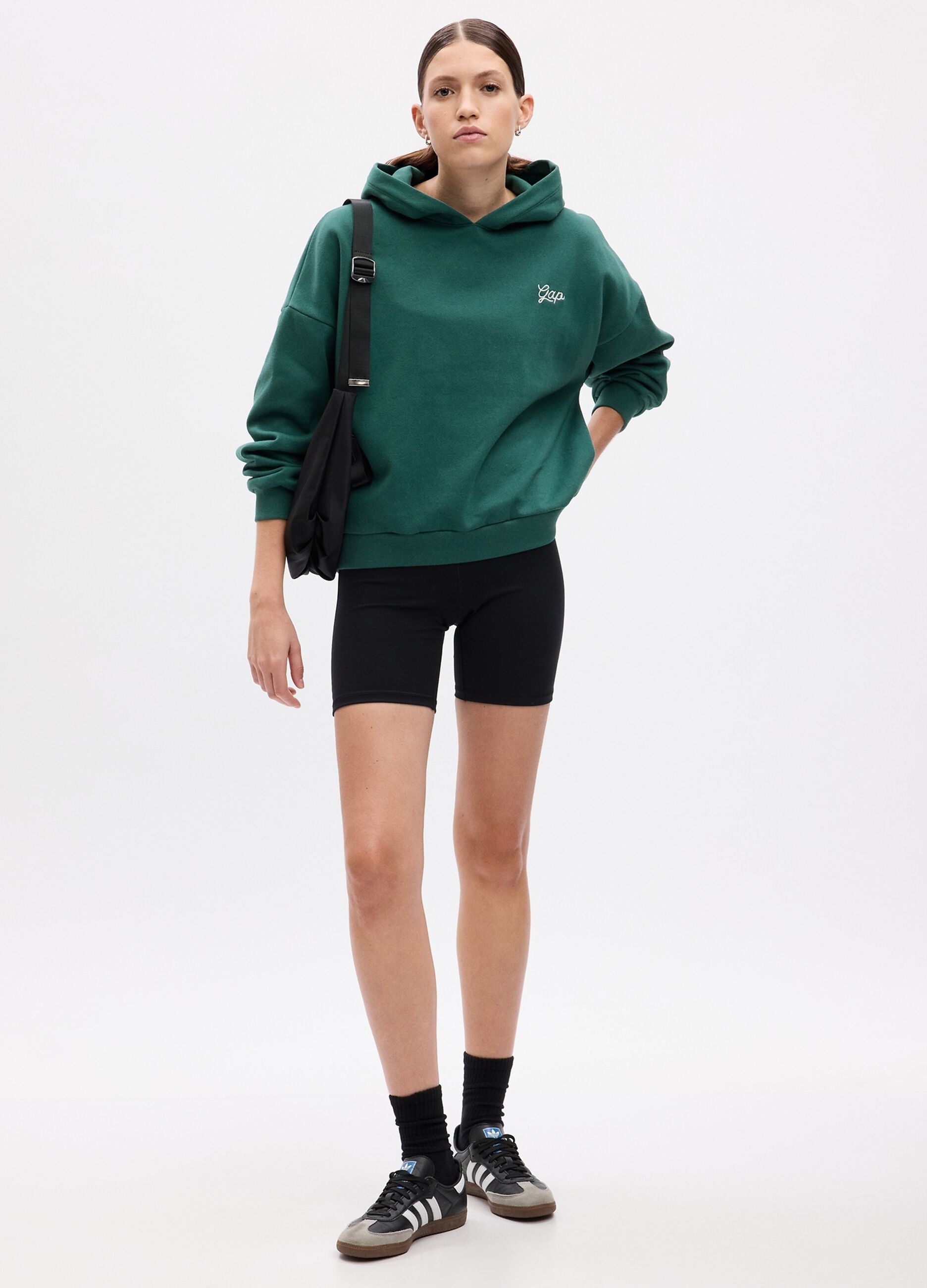 Felpa oversize con cappuccio e logo