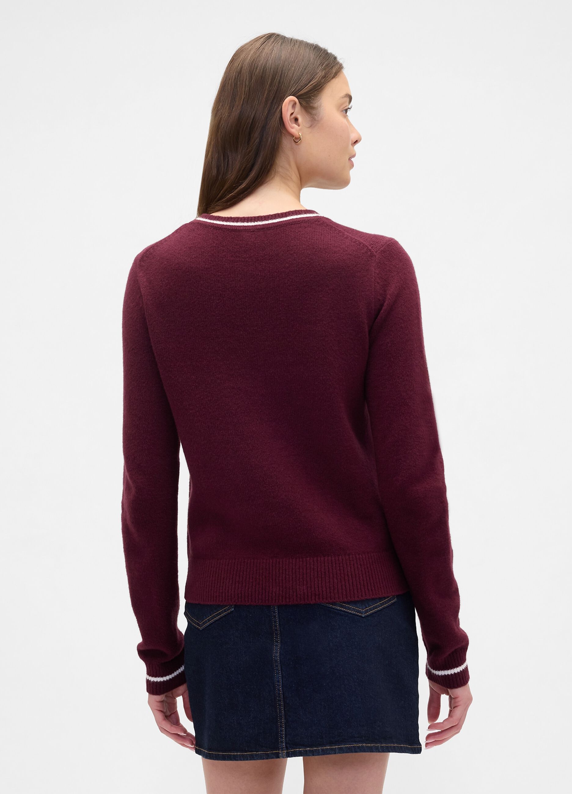 Red Sweater in Mixed Yarn_1