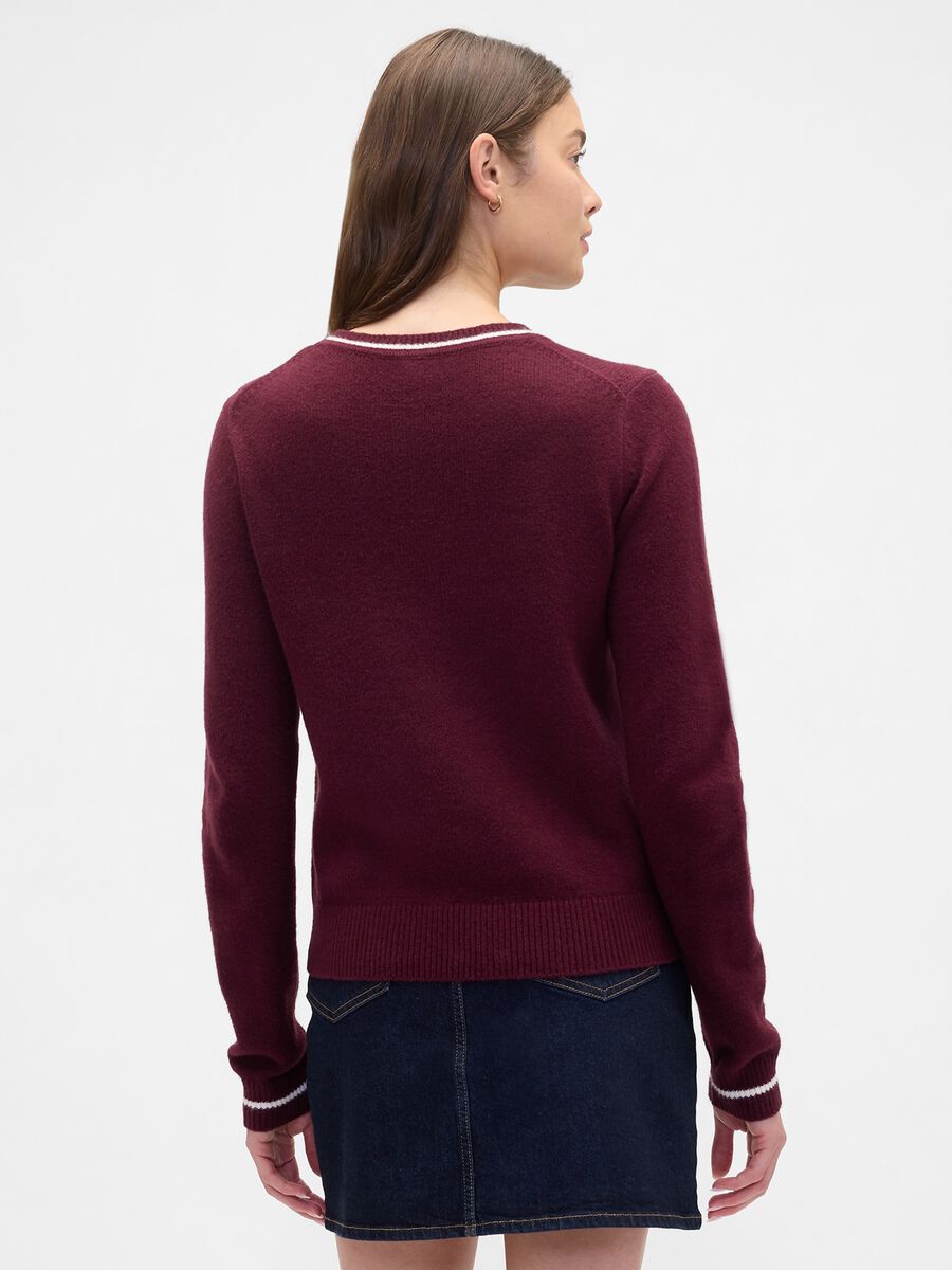 Red Sweater in Mixed Yarn Woman_1