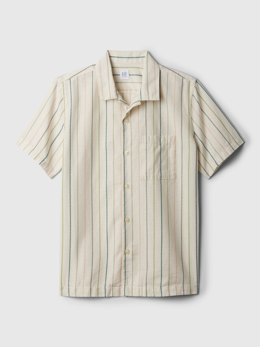 Cotton dobby shirt with pattern Boy_2