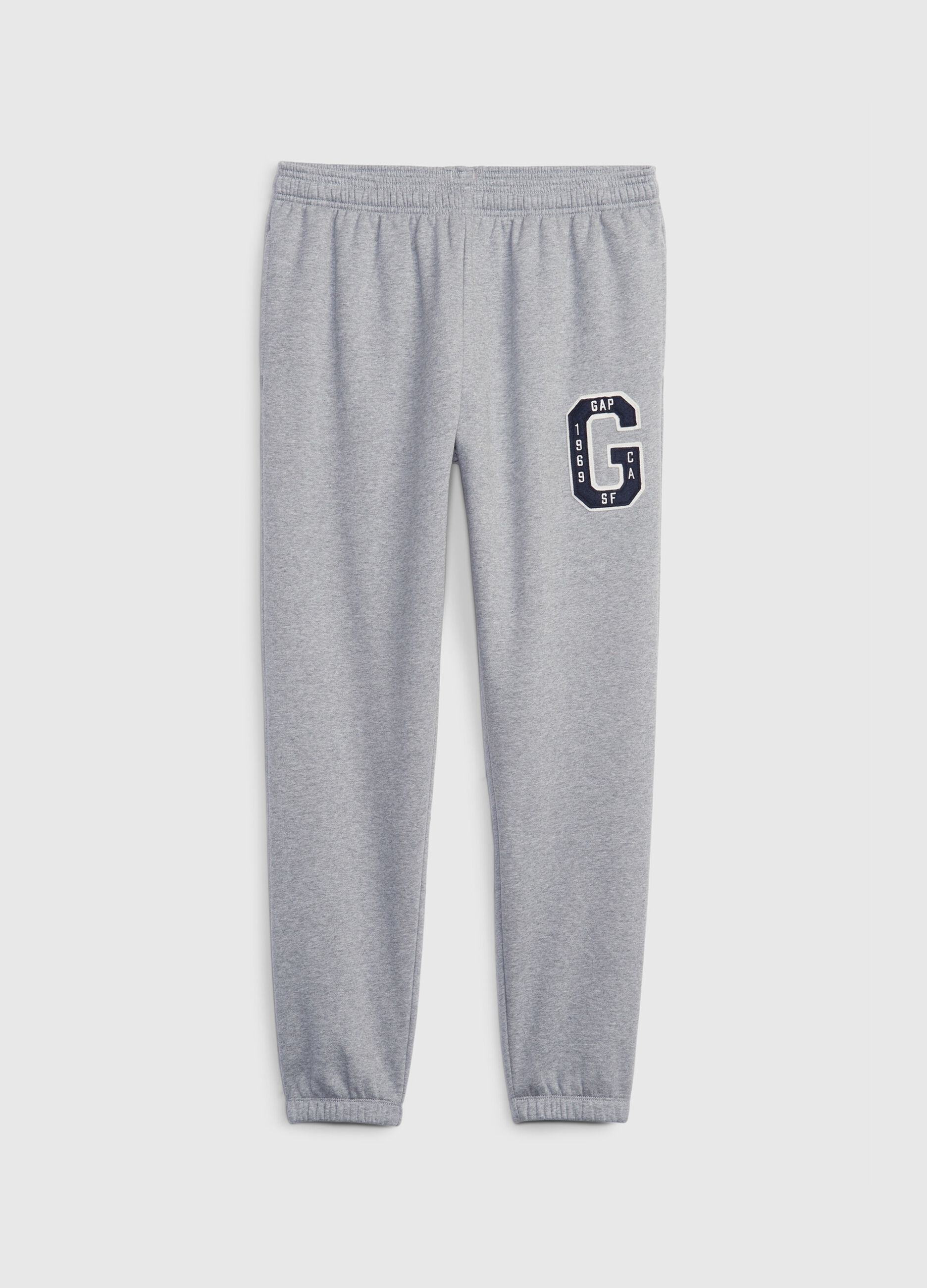 Joggers in felpa con ricamo logo_3