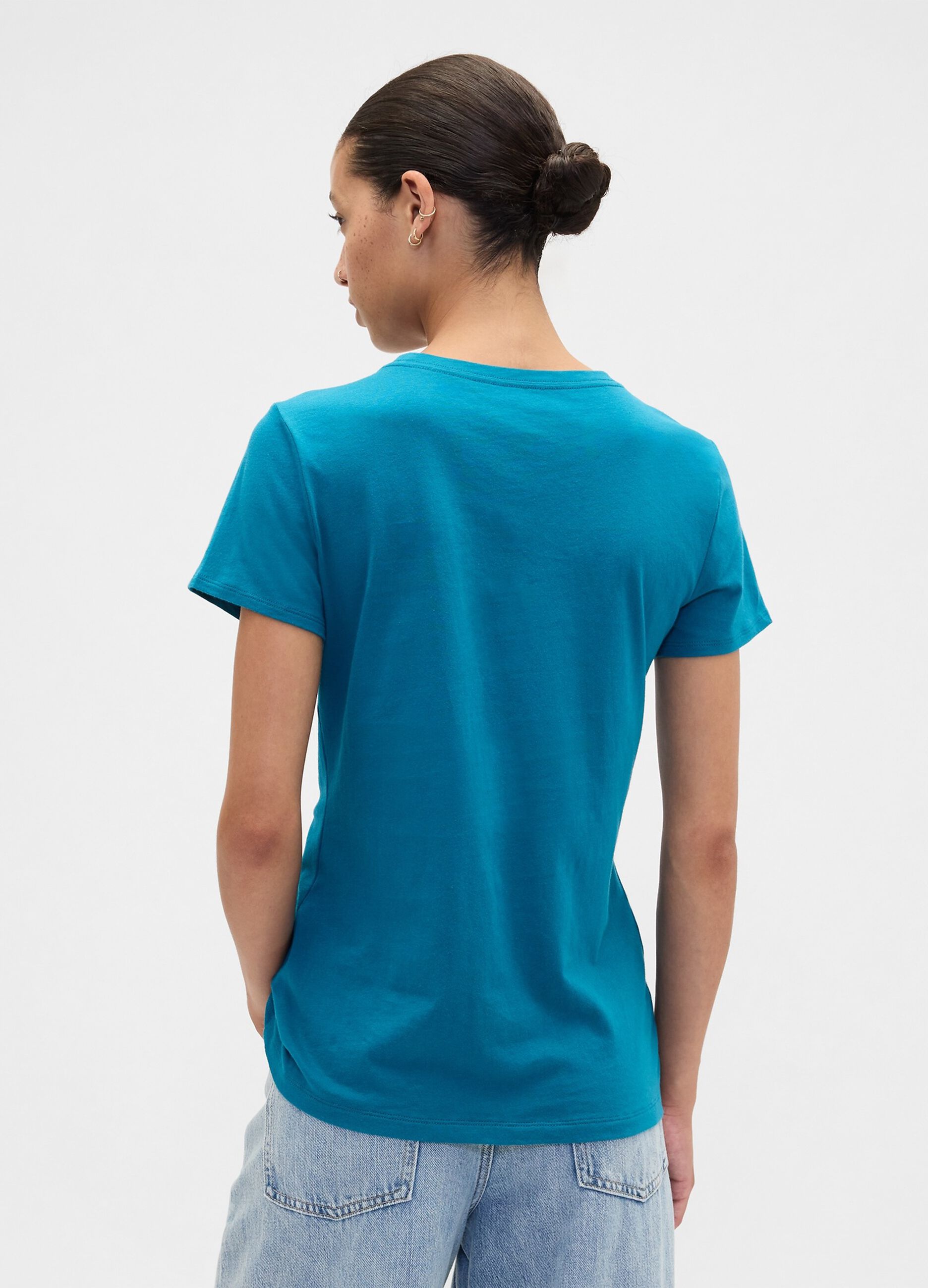 T-shirt azzurra in cotone_2